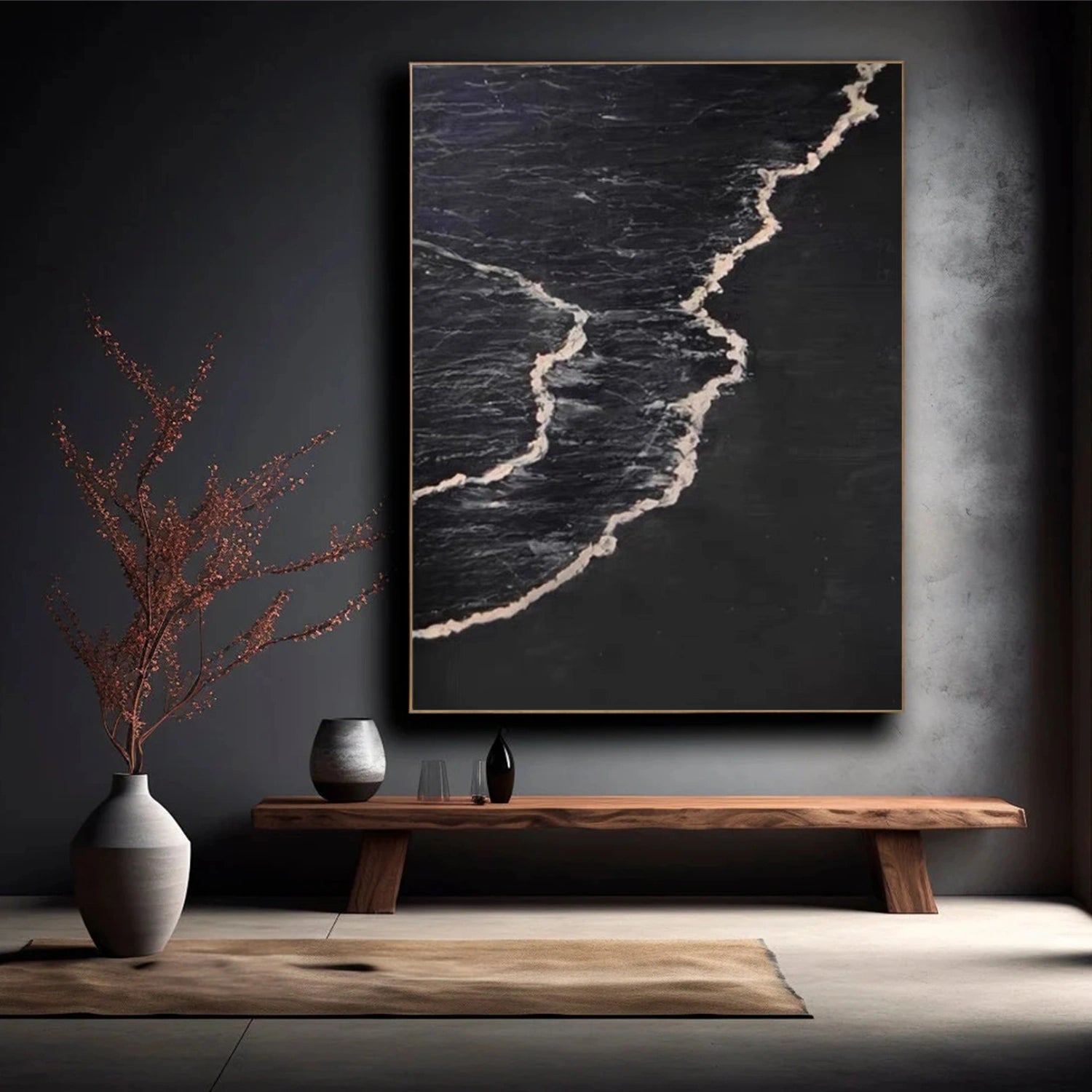 Sky And Ocean Abstract Wall Art #SO365