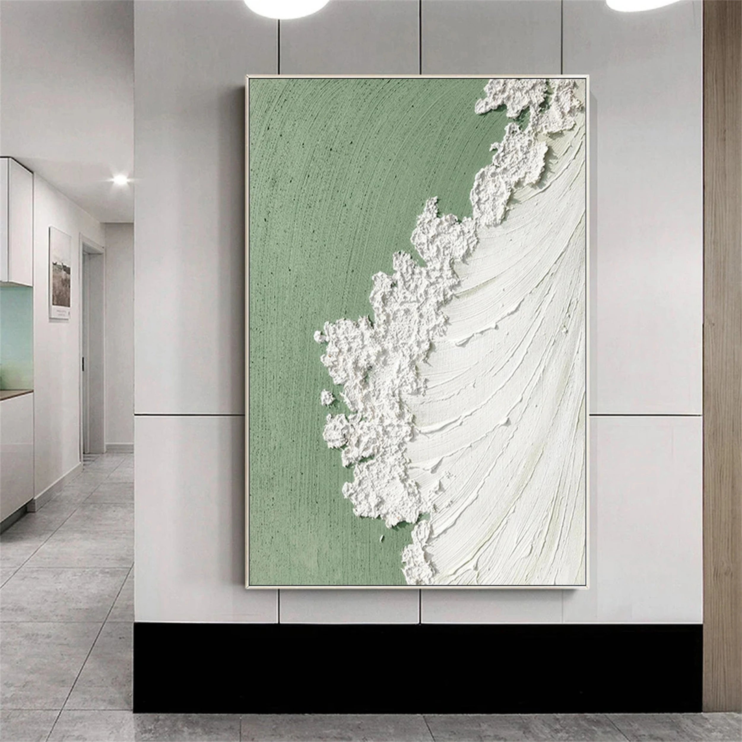 Green Textured Minimalist Wall Art #GT004