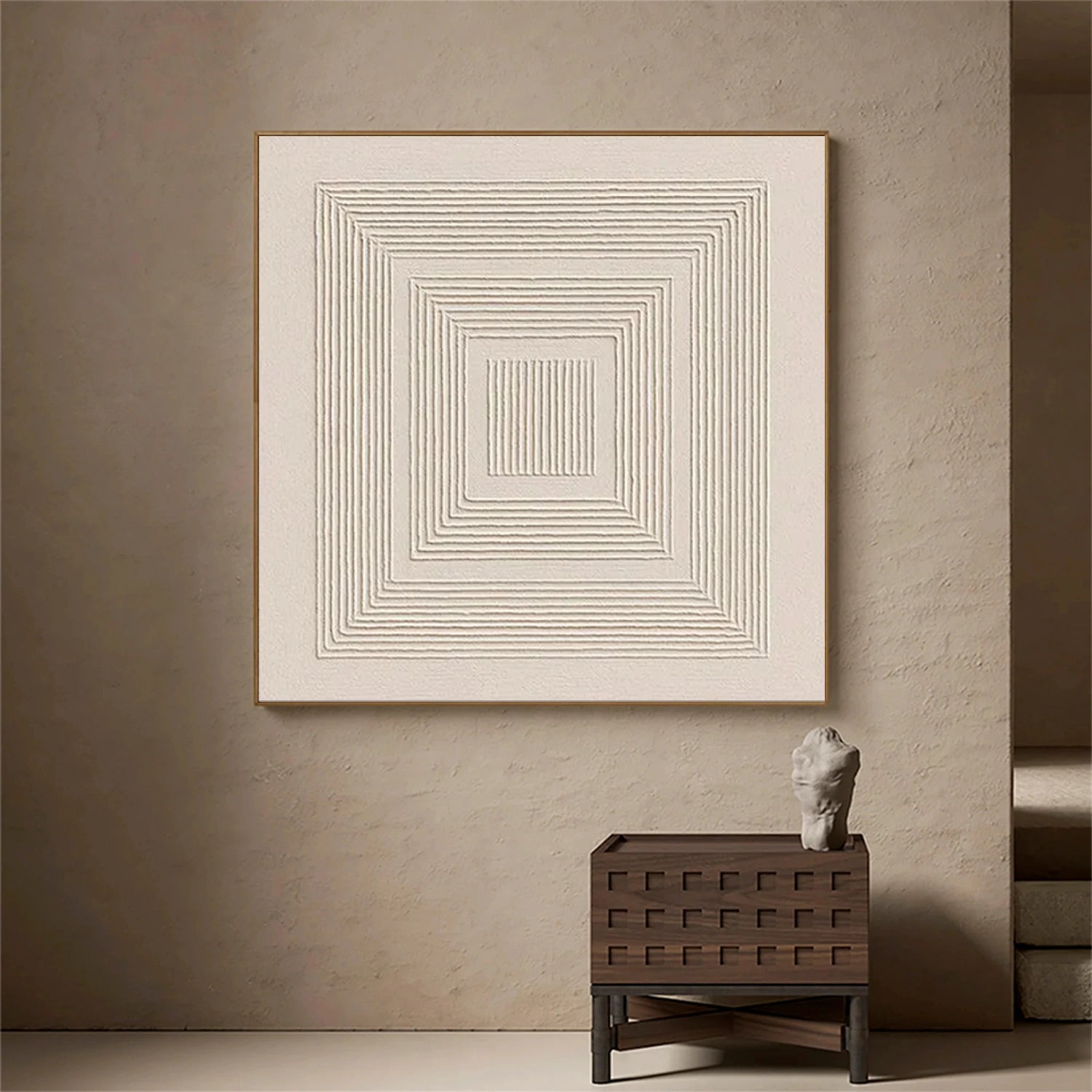 White Textured Minimalist Wall Art #WT243