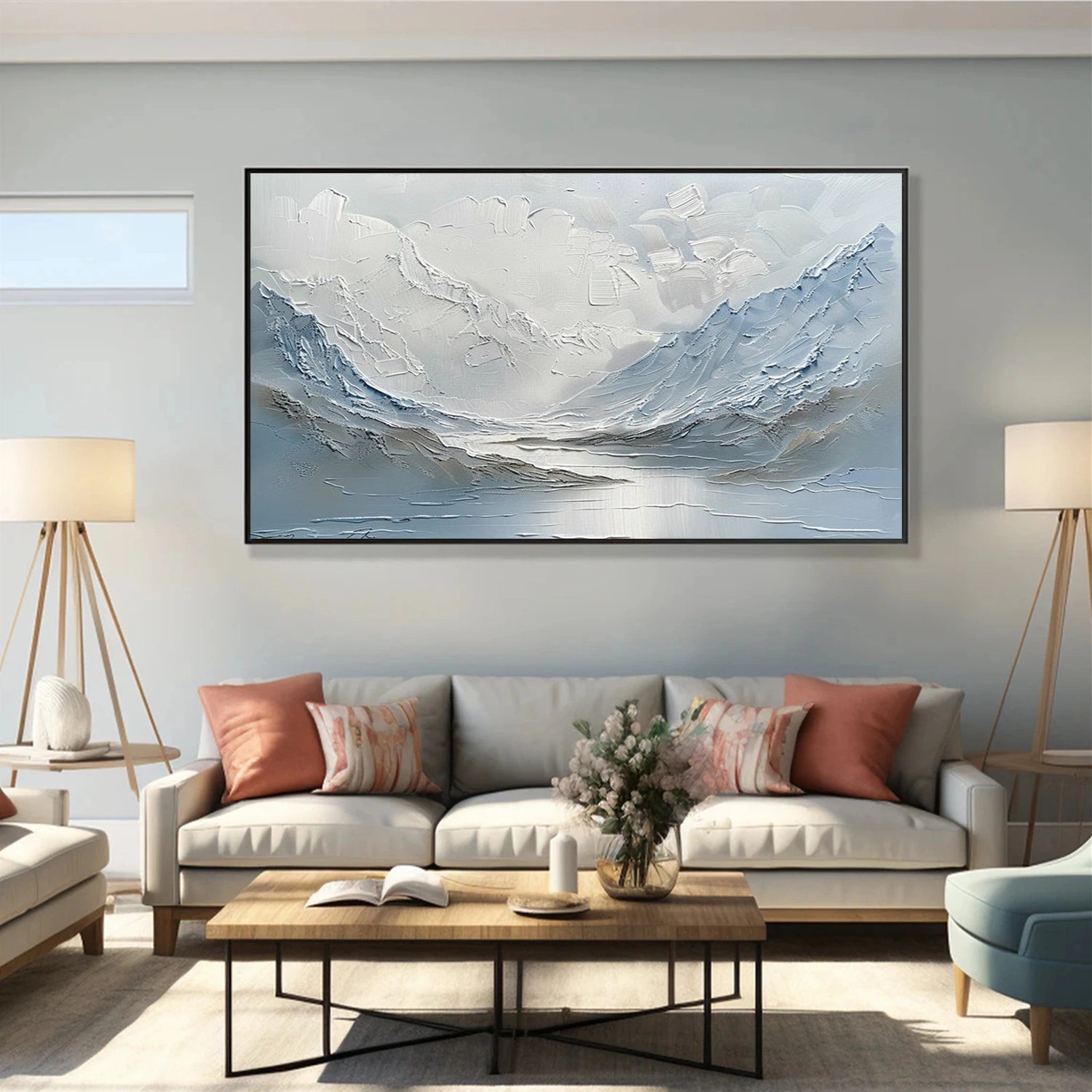 Abstract Mountain Textured Canvas Art #WT253