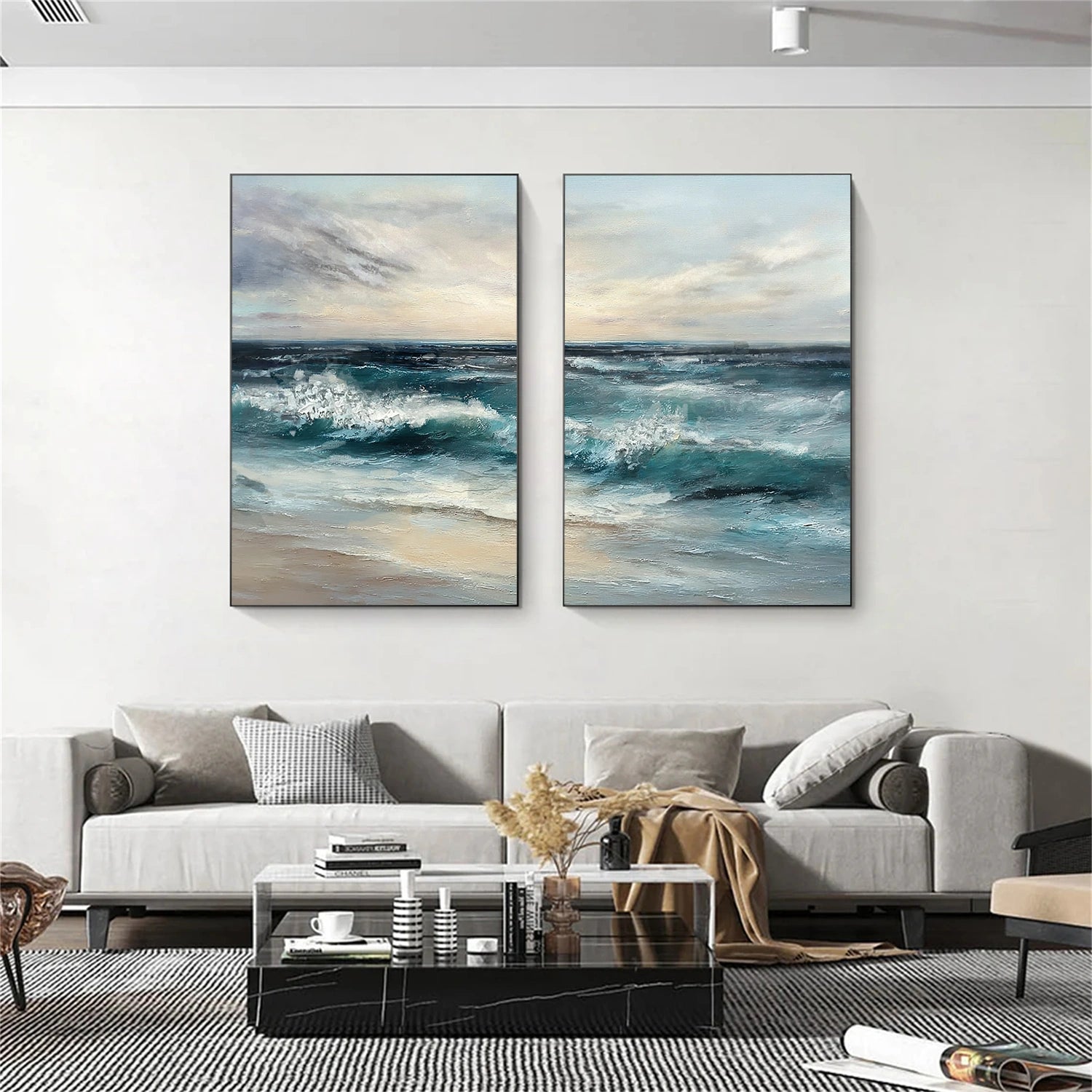 Sky And Ocean Abstract Wall Art Set of 2 #SO326