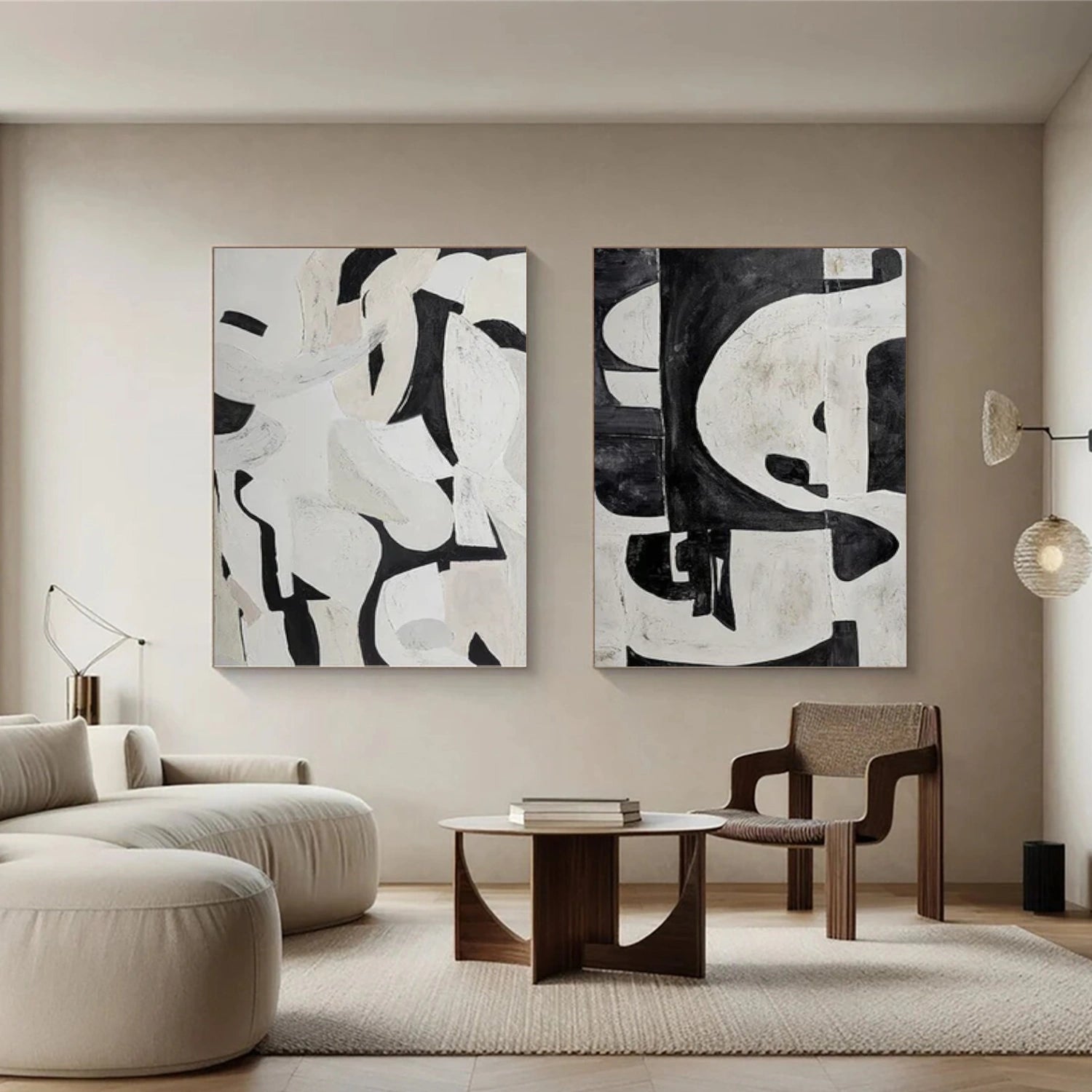 Wabi Sabi Abstract Canvas Art Set of 2 #WA204