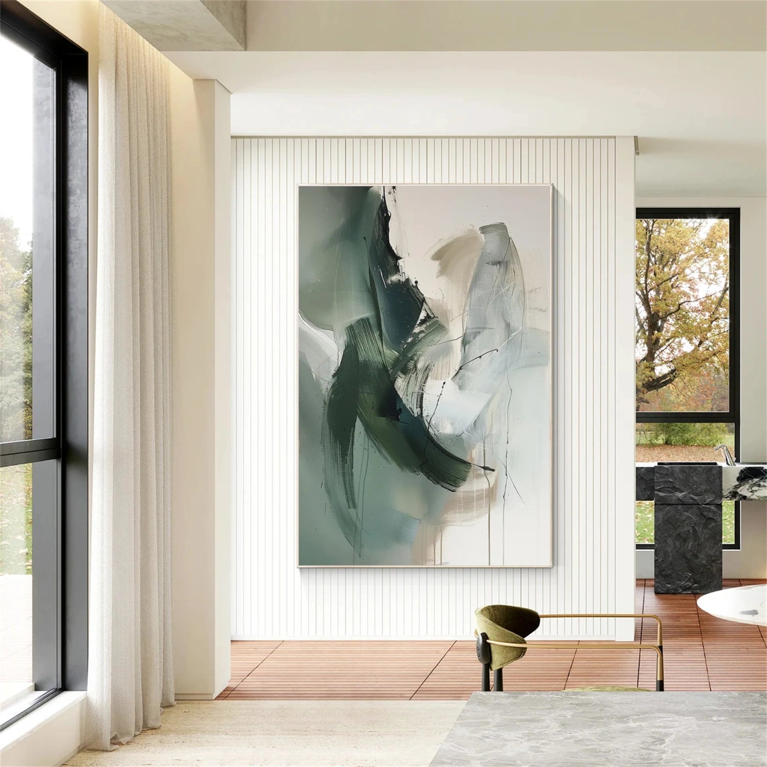 Green Abstract Wall Art #AW176