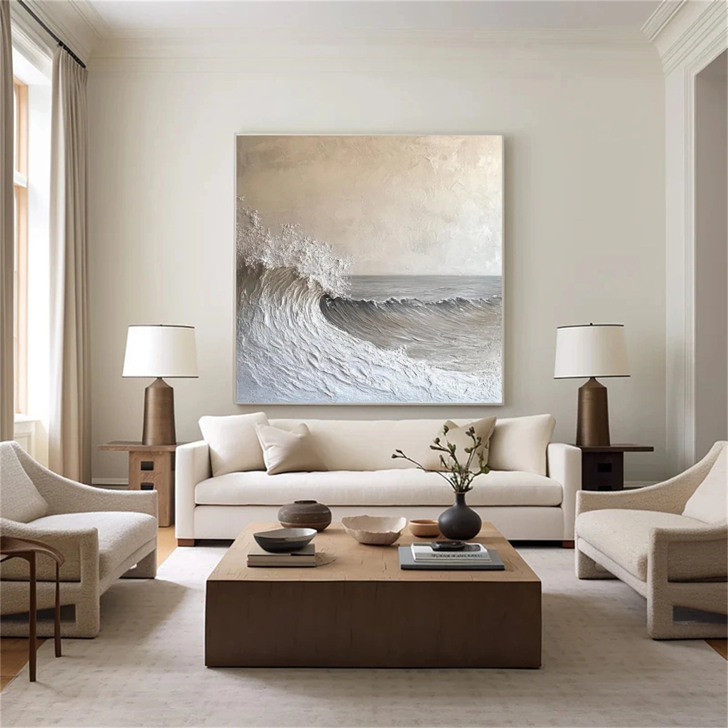 Sky And Ocean Abstract Textured Wall Art #SO320