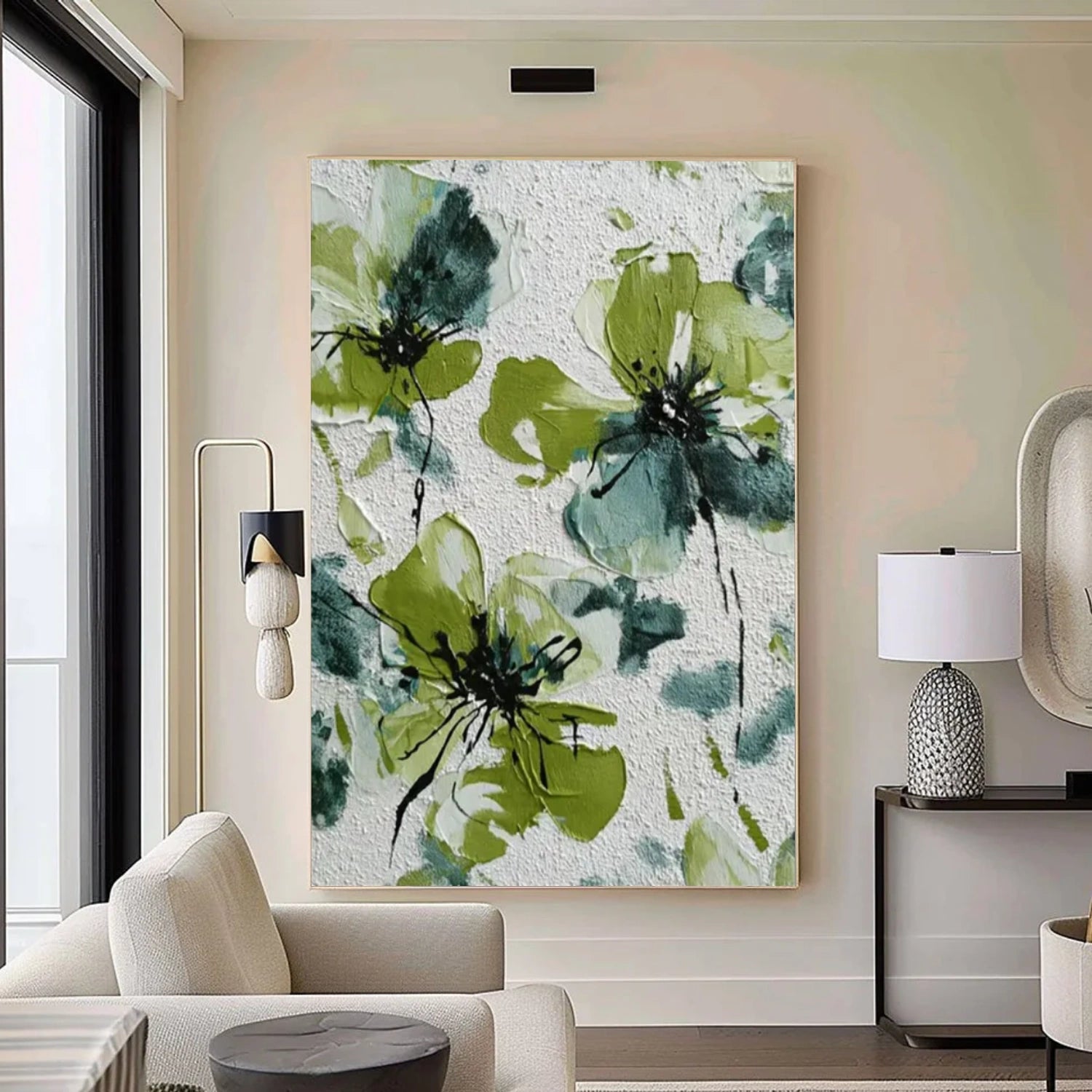 Tree And Flower Abstract Textured Wall Art #TF142