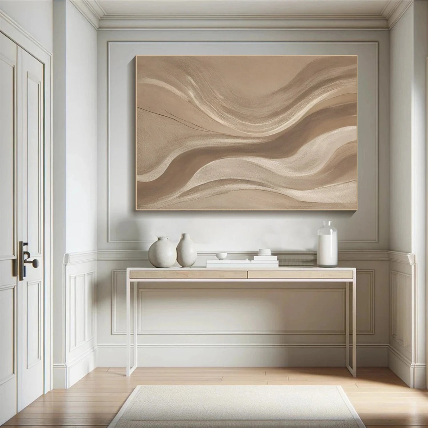 Beige and Brown Abstract Wall Art #AW179