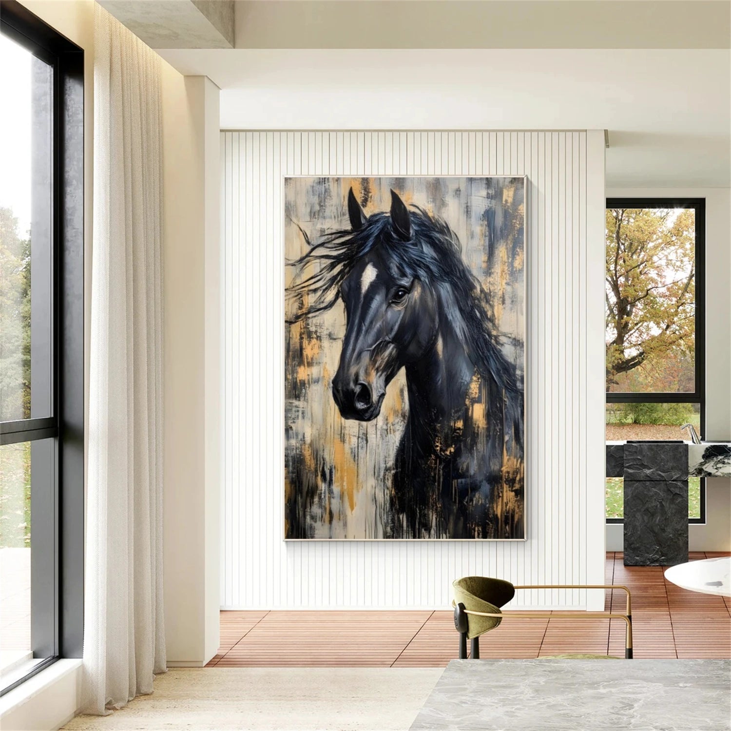 Abstract Animal Art Horse Wall Art #AT044