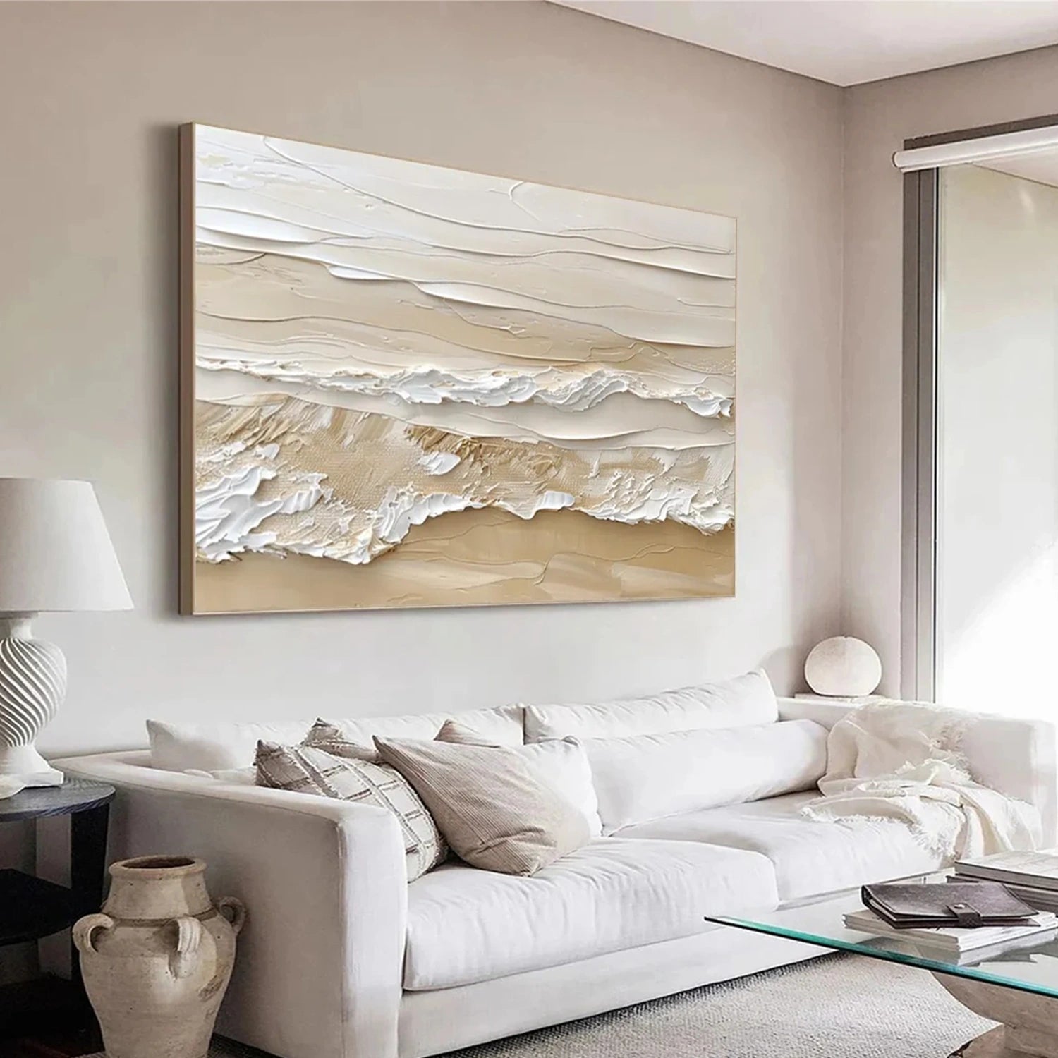 Sky And Ocean Abstract Textured Wall Art #SO316