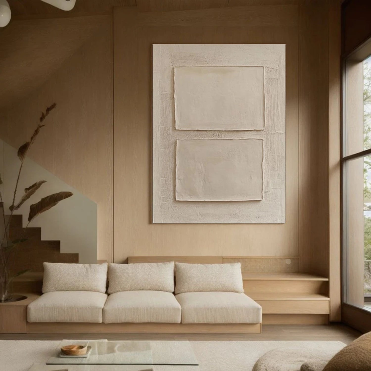 White Textured Minimalist Wall Art #WT235