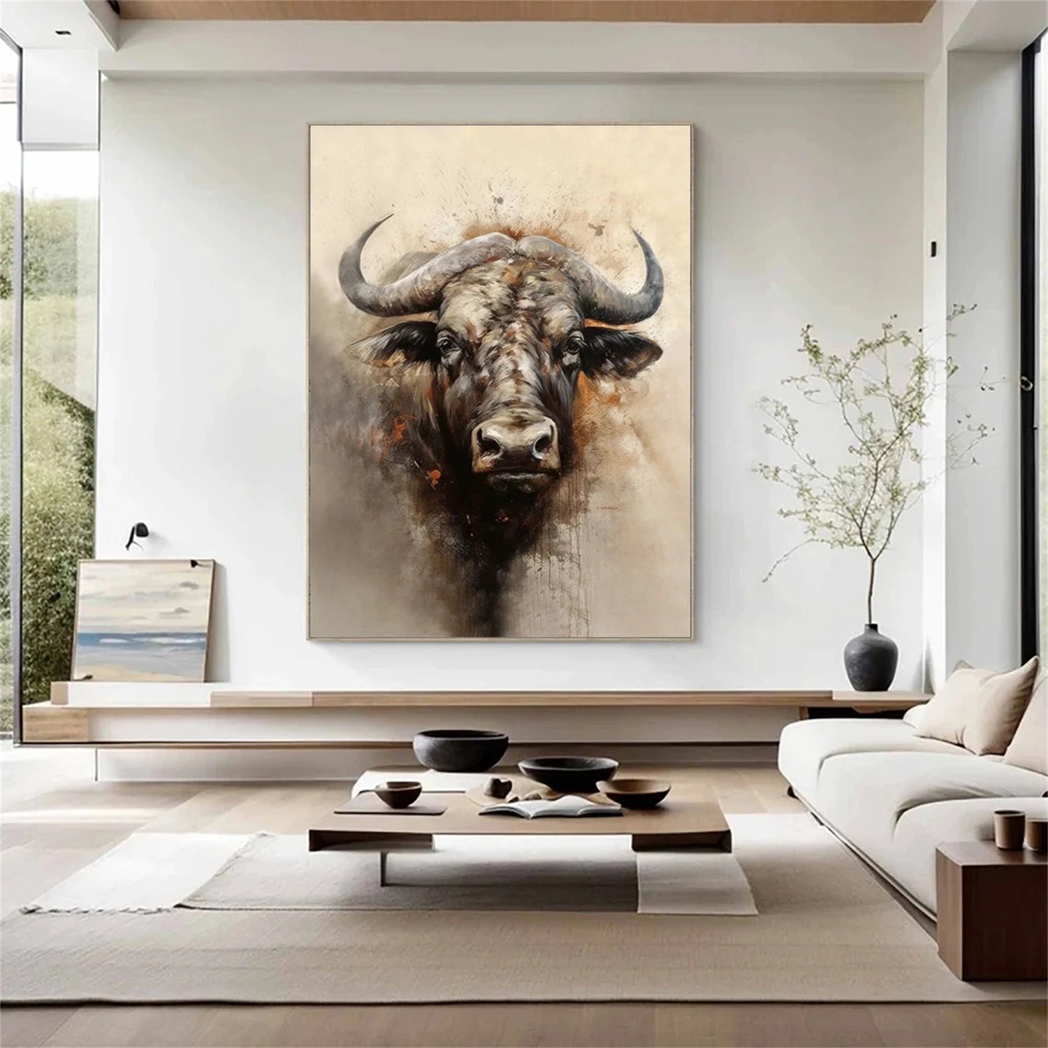 Abstract Animal Buffalo Wall Art #AT035