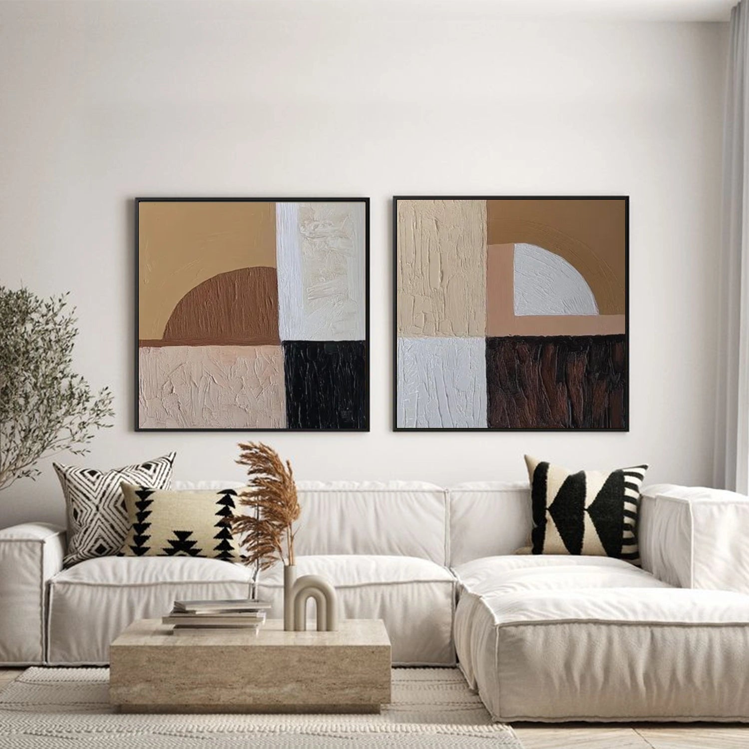 Abstract Textured Wall Art Set of 2 #AW155