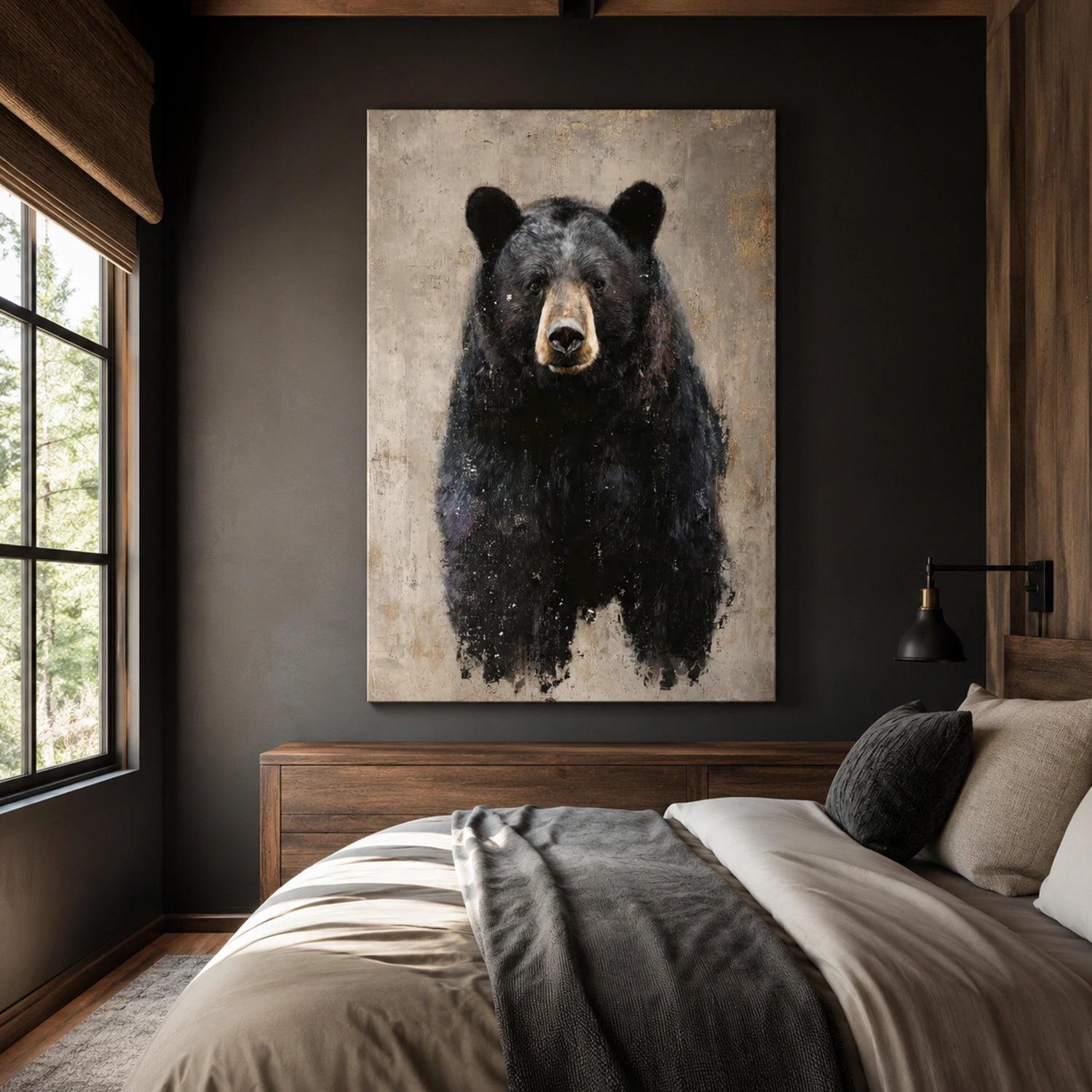 Abstract Animal Art Bear Wall Art #AT092
