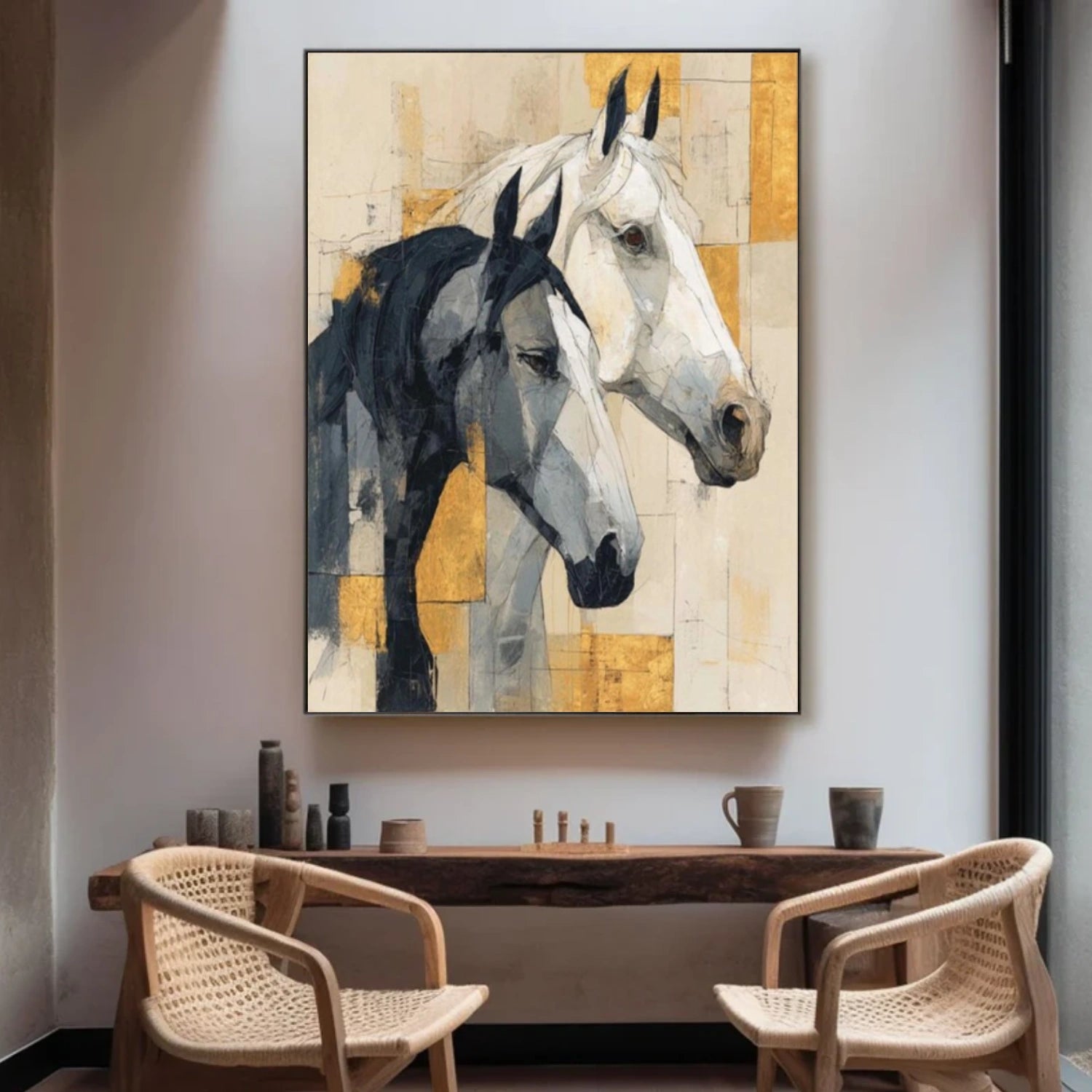 Abstract Animal Art Horse Textured Wall Art #AT059