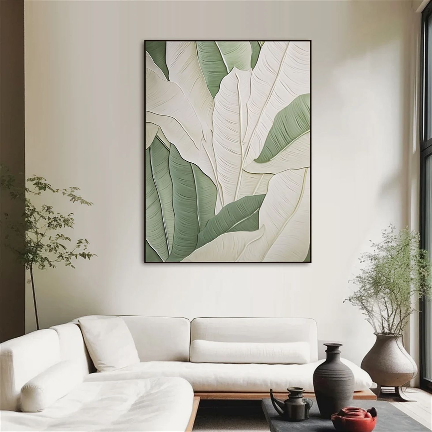 Green Tree And Flower Painting #TF104