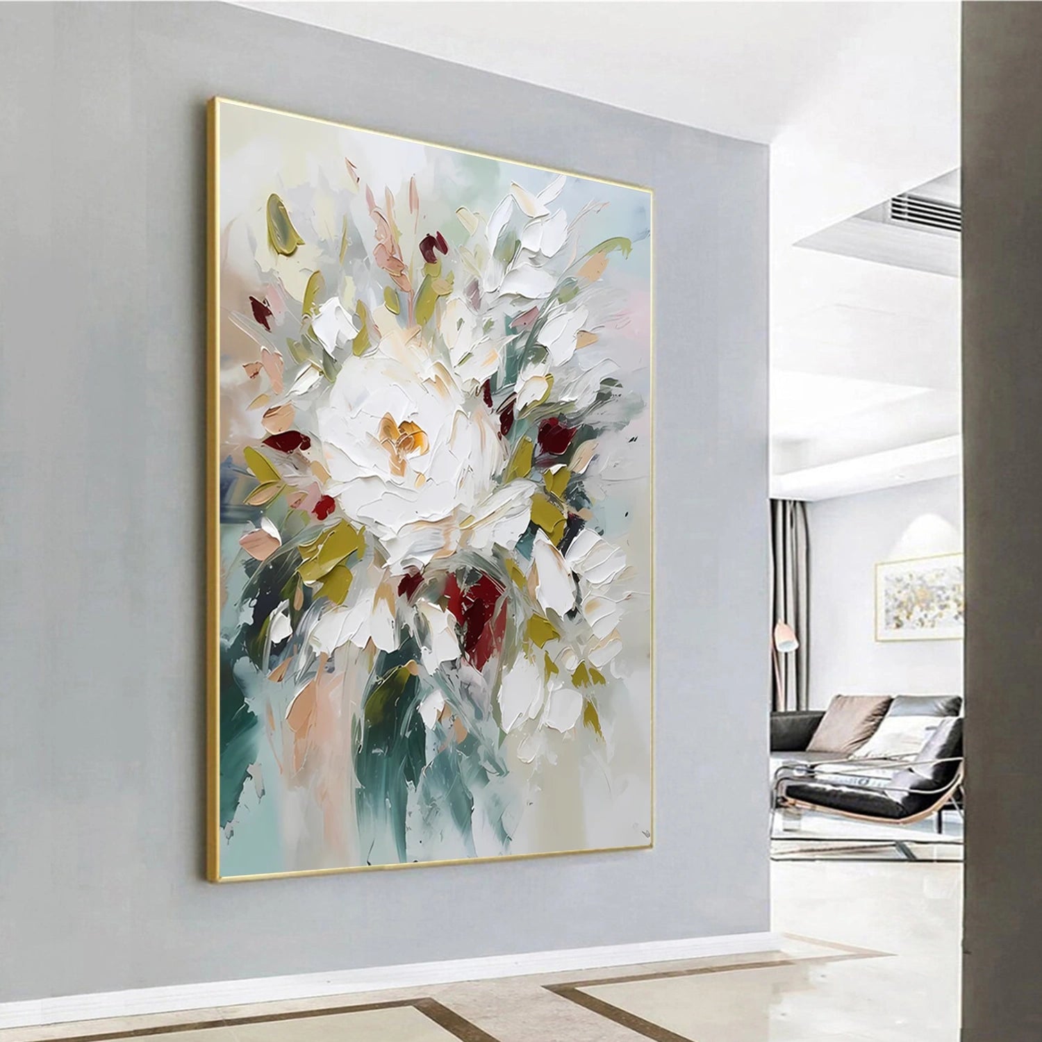 Tree And Flower Abstract Textured Wall Art #TF112
