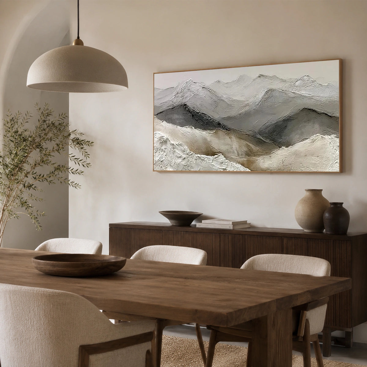 Abstract Mountain Textured Canvas Art #WT274