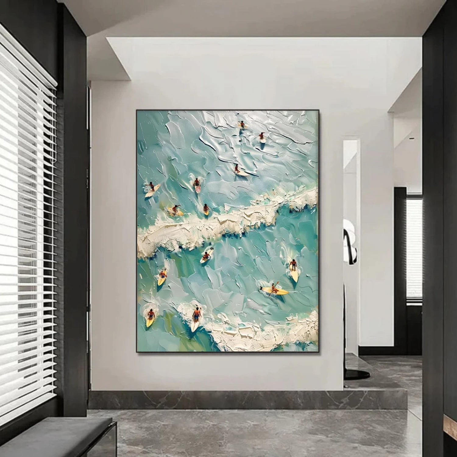 Surfing Sport Textured Wall Art #BA060