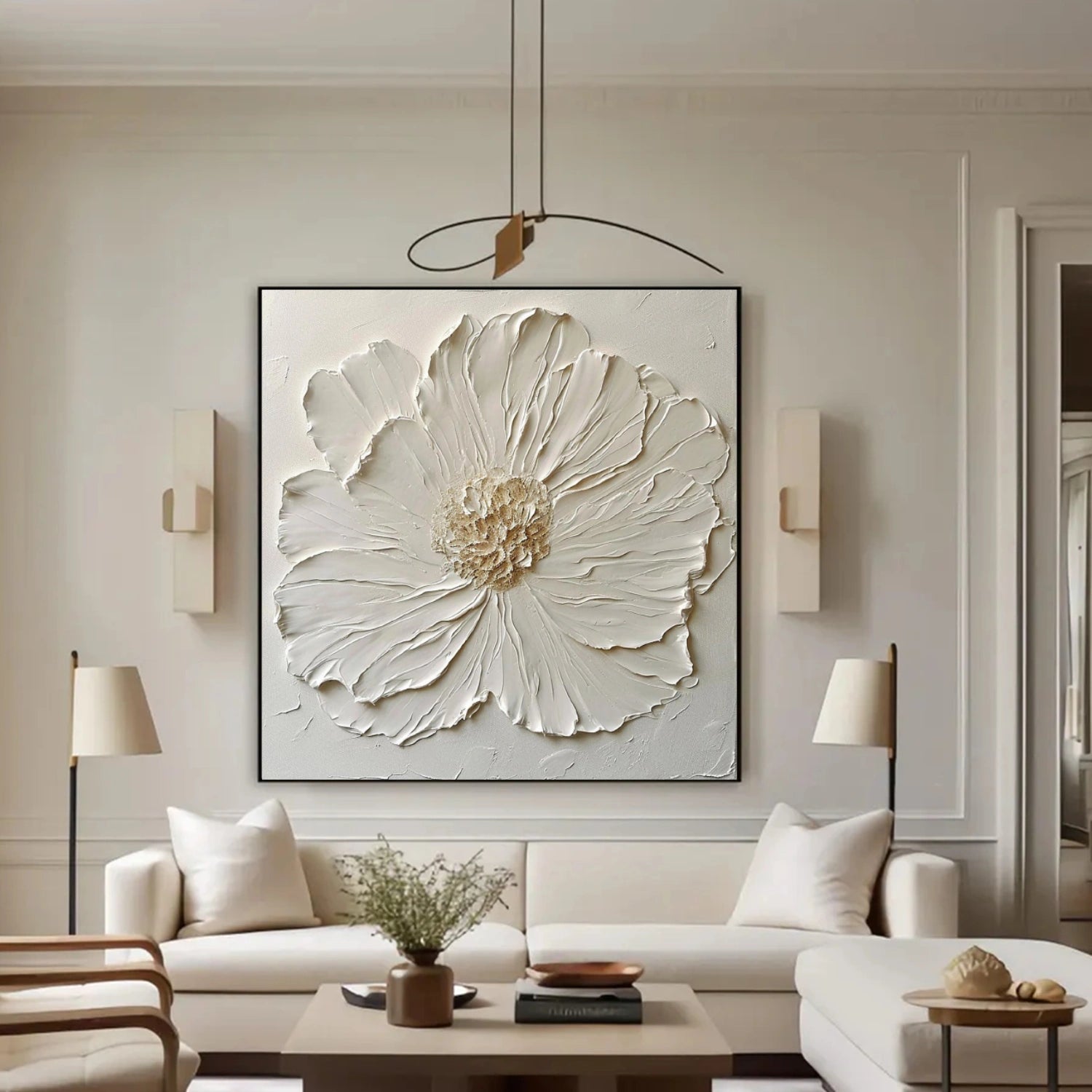 Tree And Flower Abstract Textured Wall Art #TF182