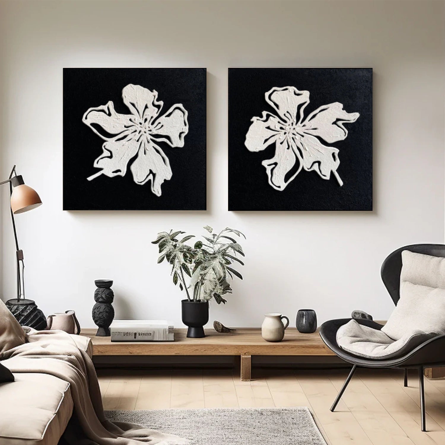 Tree And Flower Abstract Wall Art Set of 2 #TF214