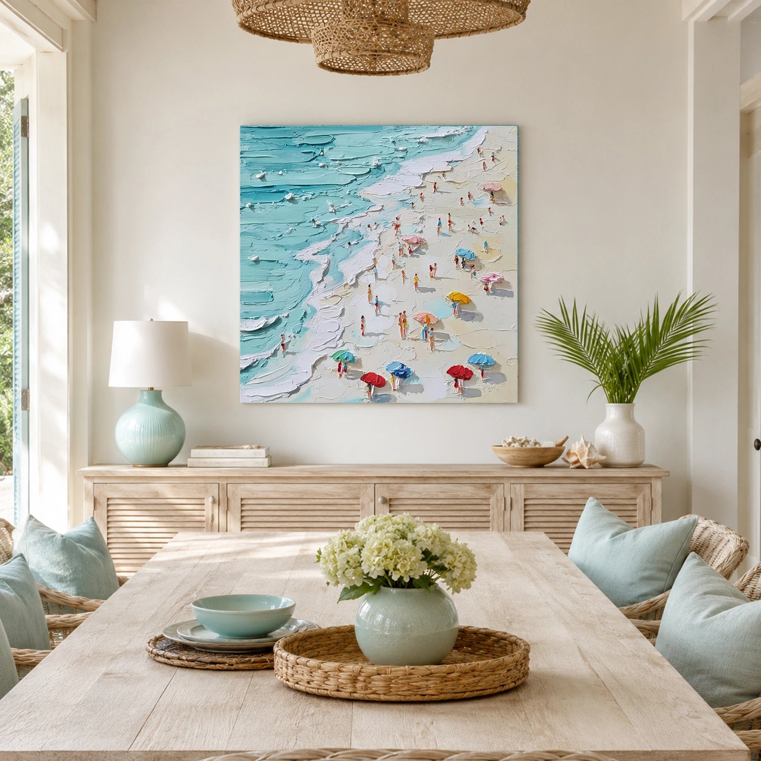 Sky And Ocean Abstract Textured Wall Art #SO427