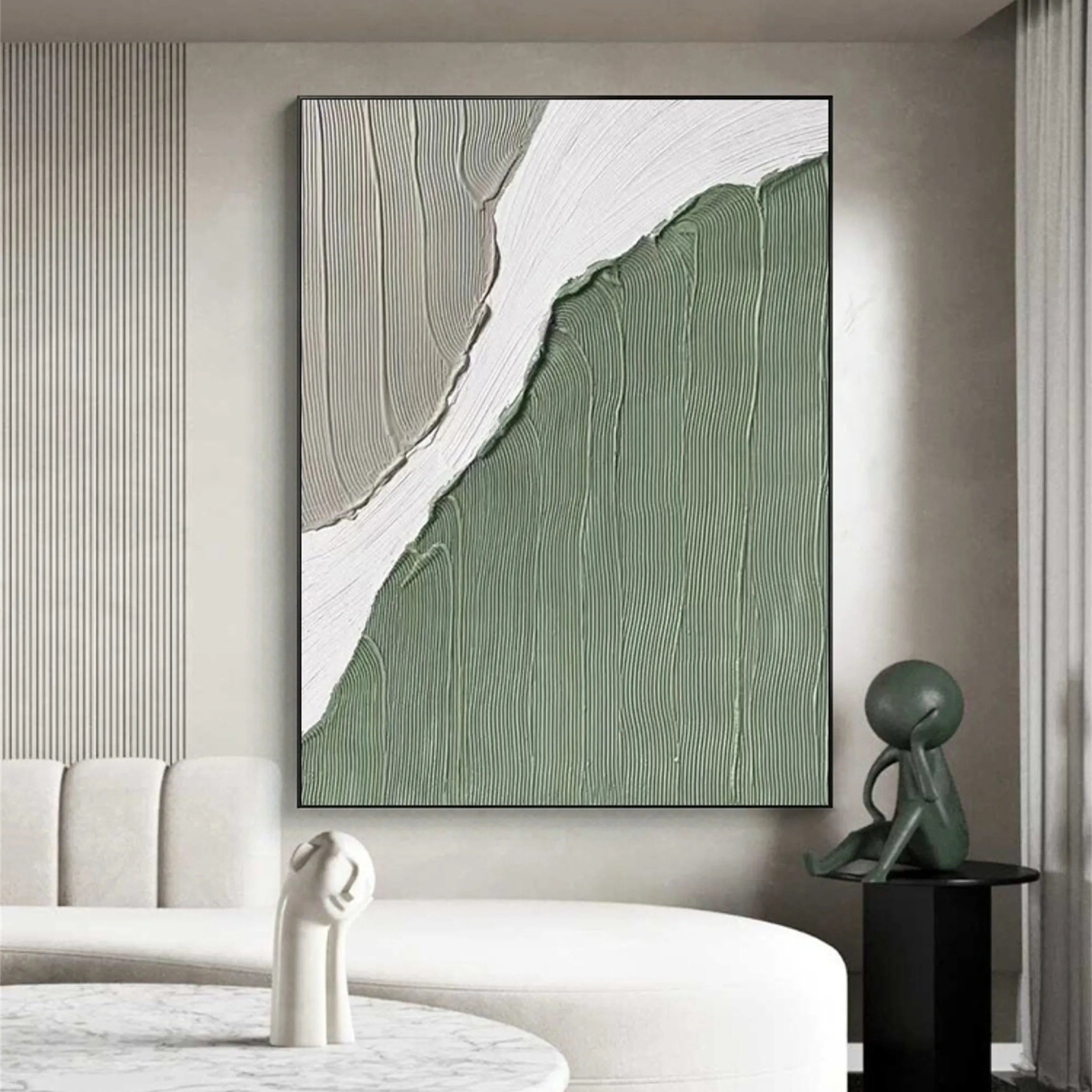 Green Textured Minimalist Wall Art #GT024