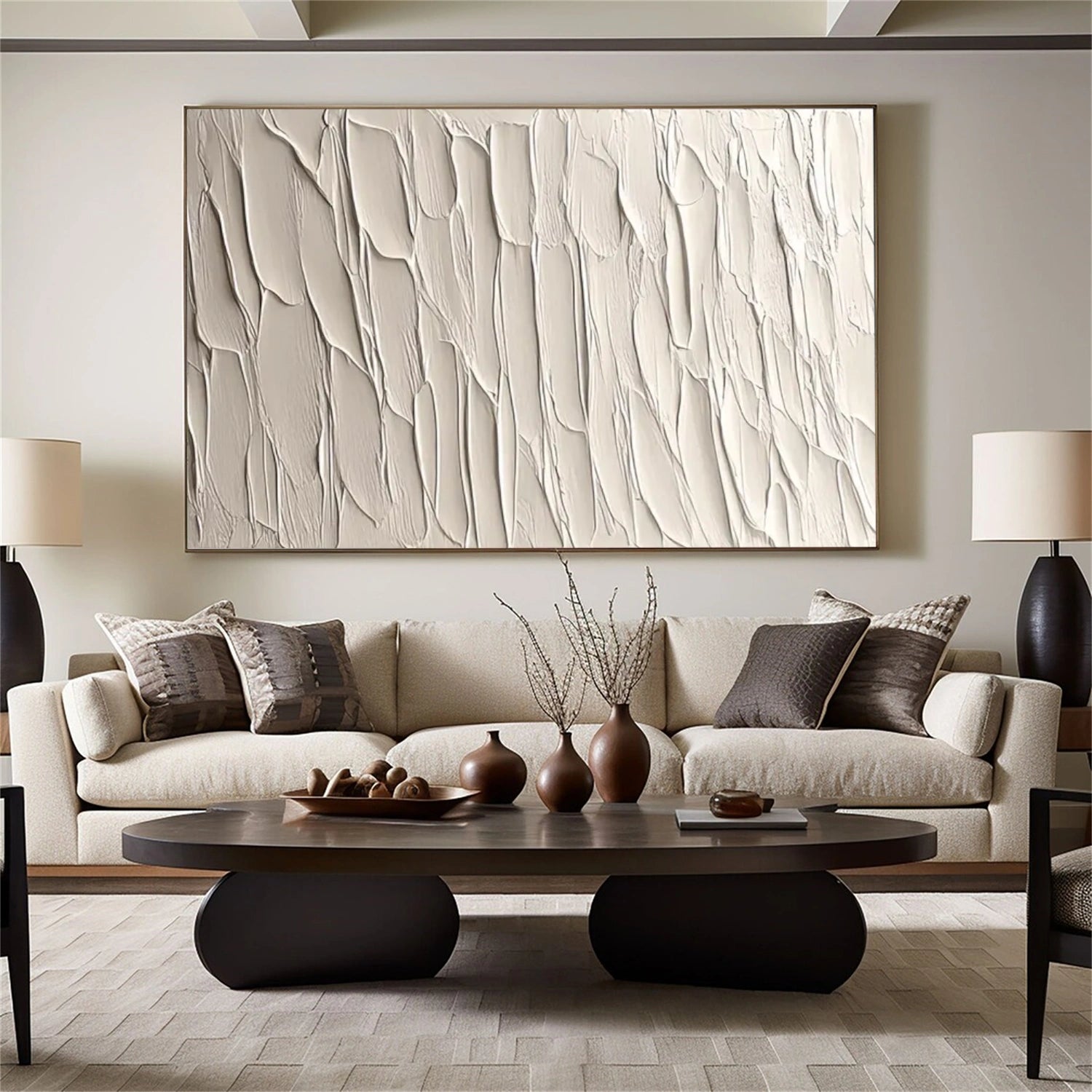 White Textured Minimalist Wall Art #WT193