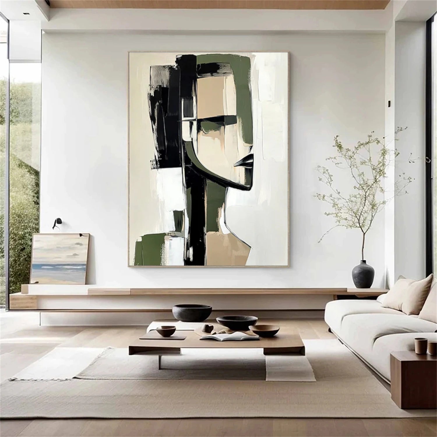 Abstract Portrait Textured Wall Art #WP007