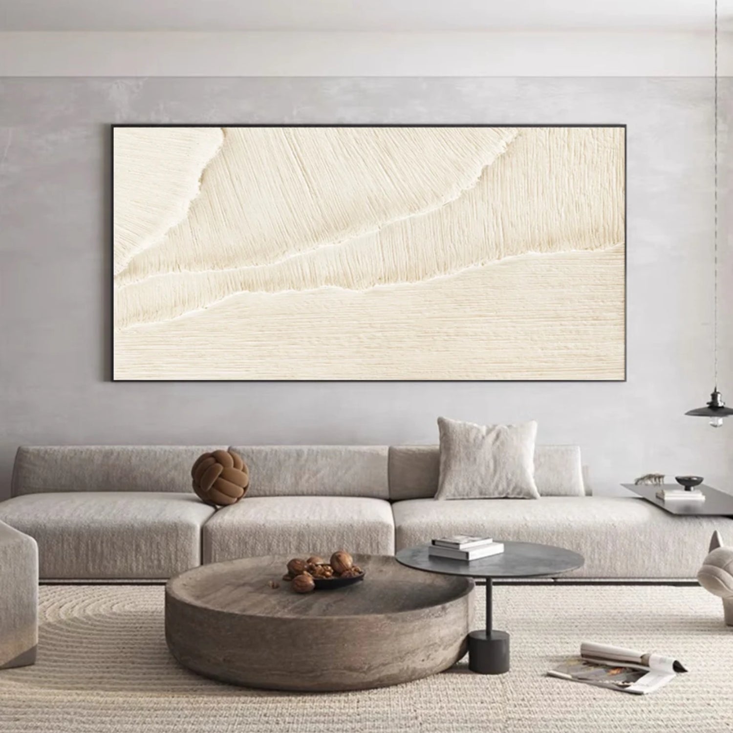 White Textured Minimalist Wall Art #WT012