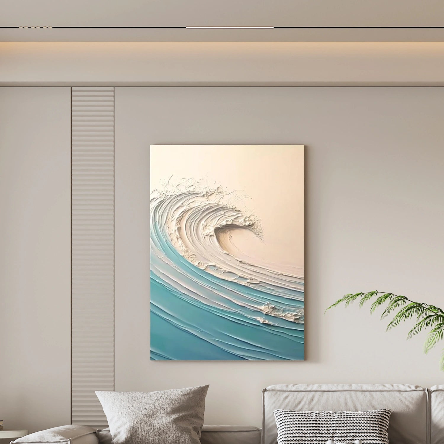 Sky And Ocean Abstract Textured Wall Art #SO284