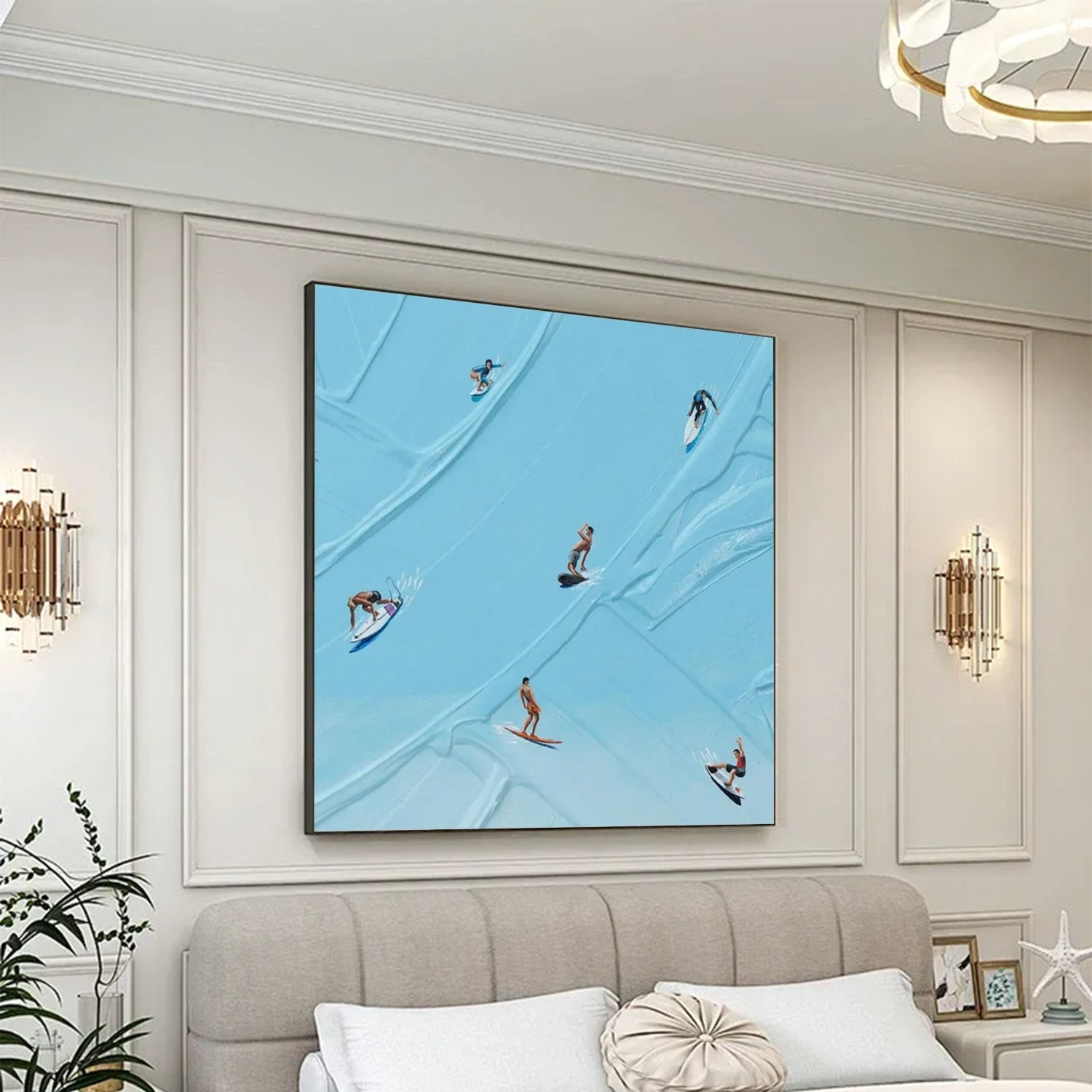 Surfing Sport Textured Wall Art #BA002