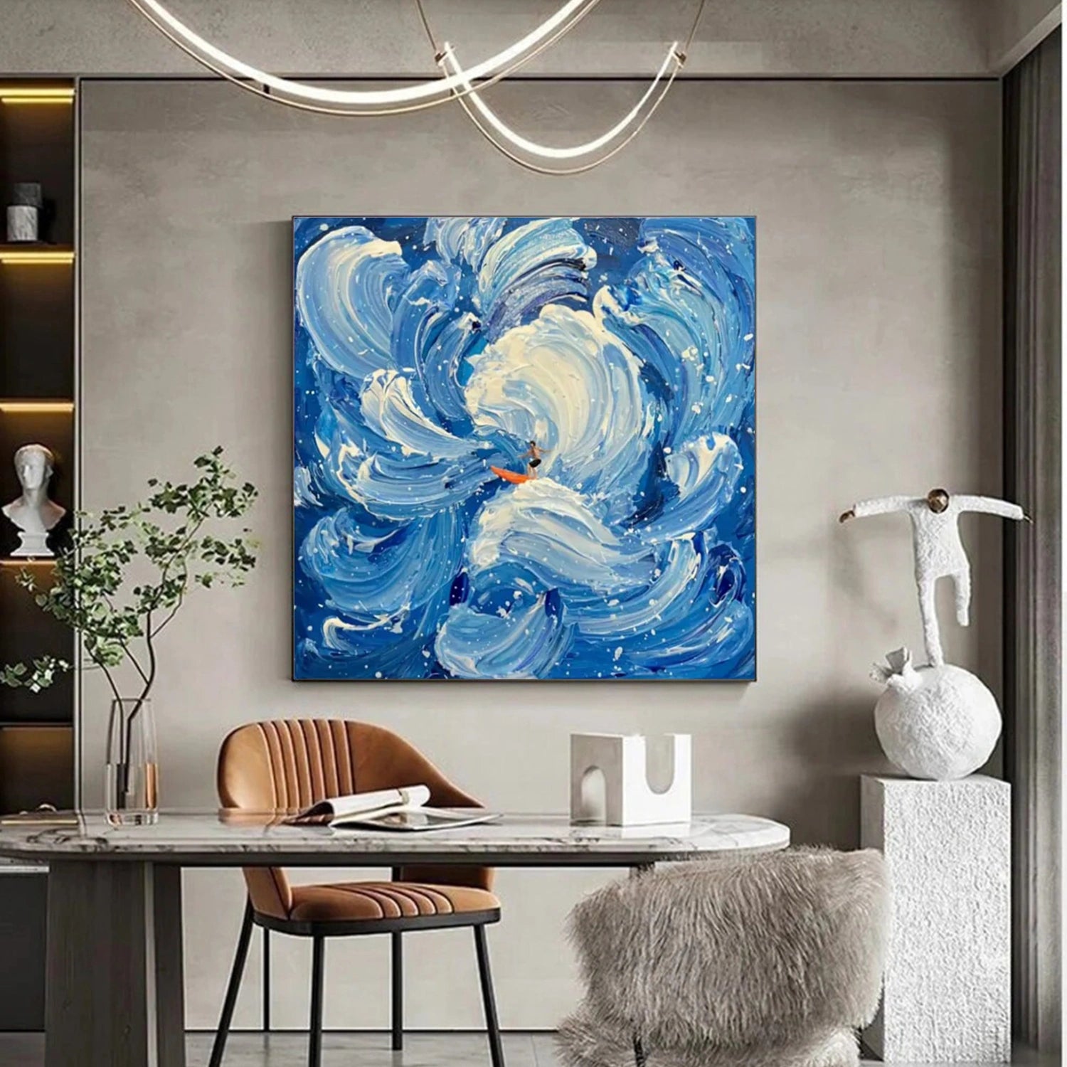 Surfing Sport Textured Wall Art #BA003