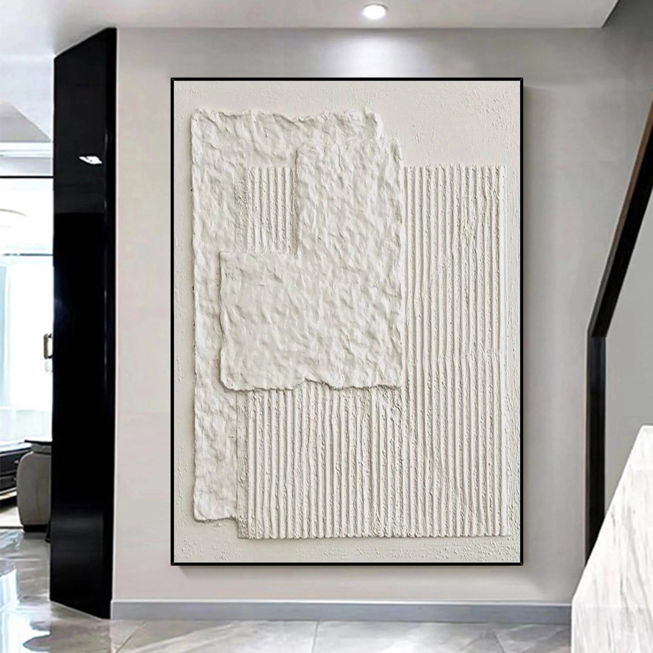 White Textured Minimalist Wall Art #WT035