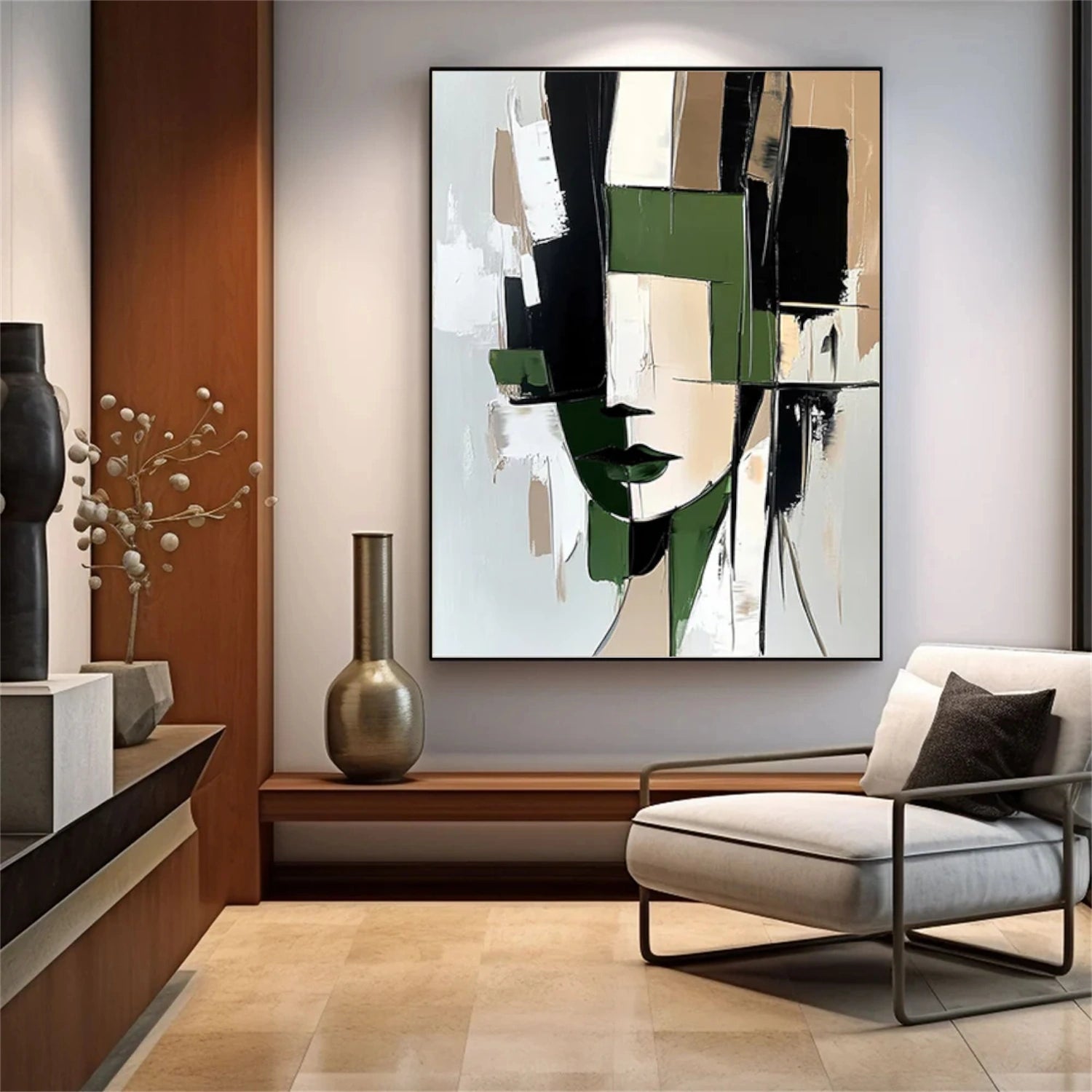Abstract Portrait Textured Wall Art #WP008