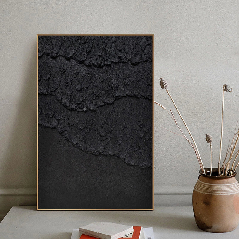 Black Textured Minimalist Wall Art #BT019