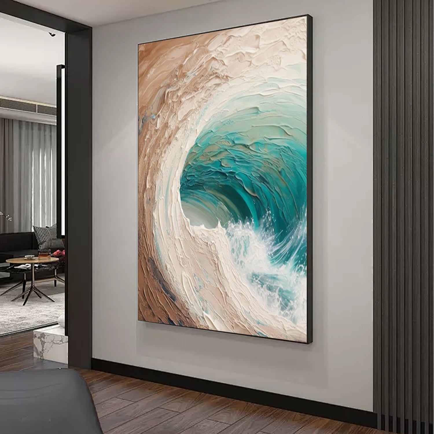 Sky And Ocean Abstract Textured Wall Art #SO252
