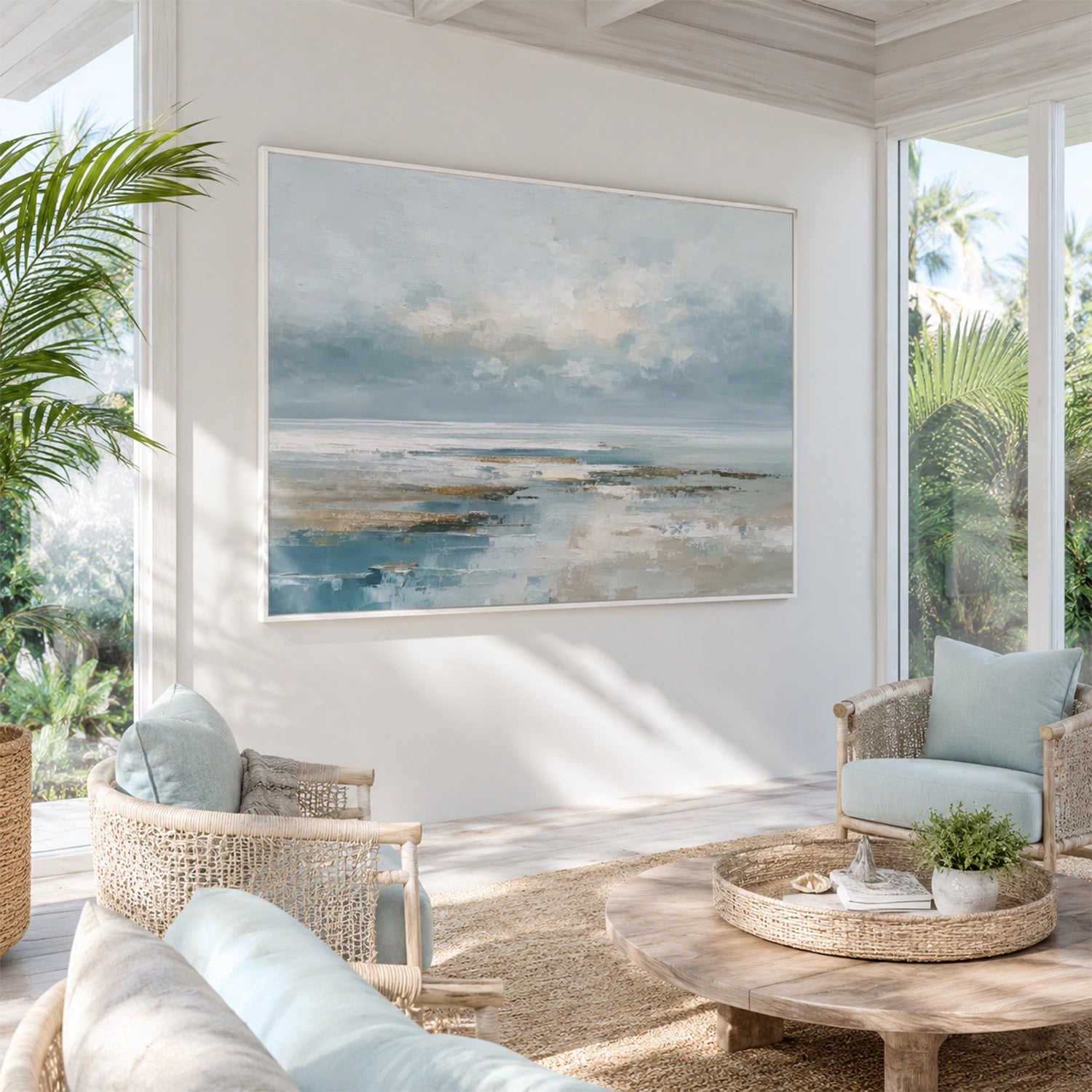 Sky And Ocean Abstract Wall Art #SO436