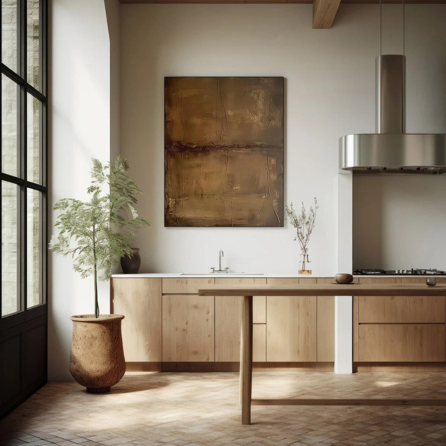 Brown Abstract Wall Art #AW110