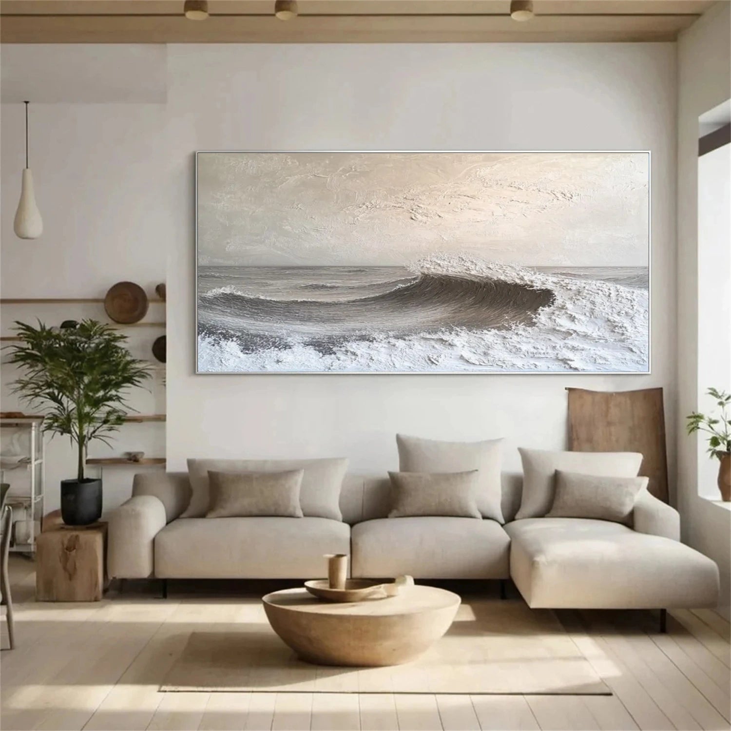 Sky And Ocean Abstract Textured Wall Art #SO318