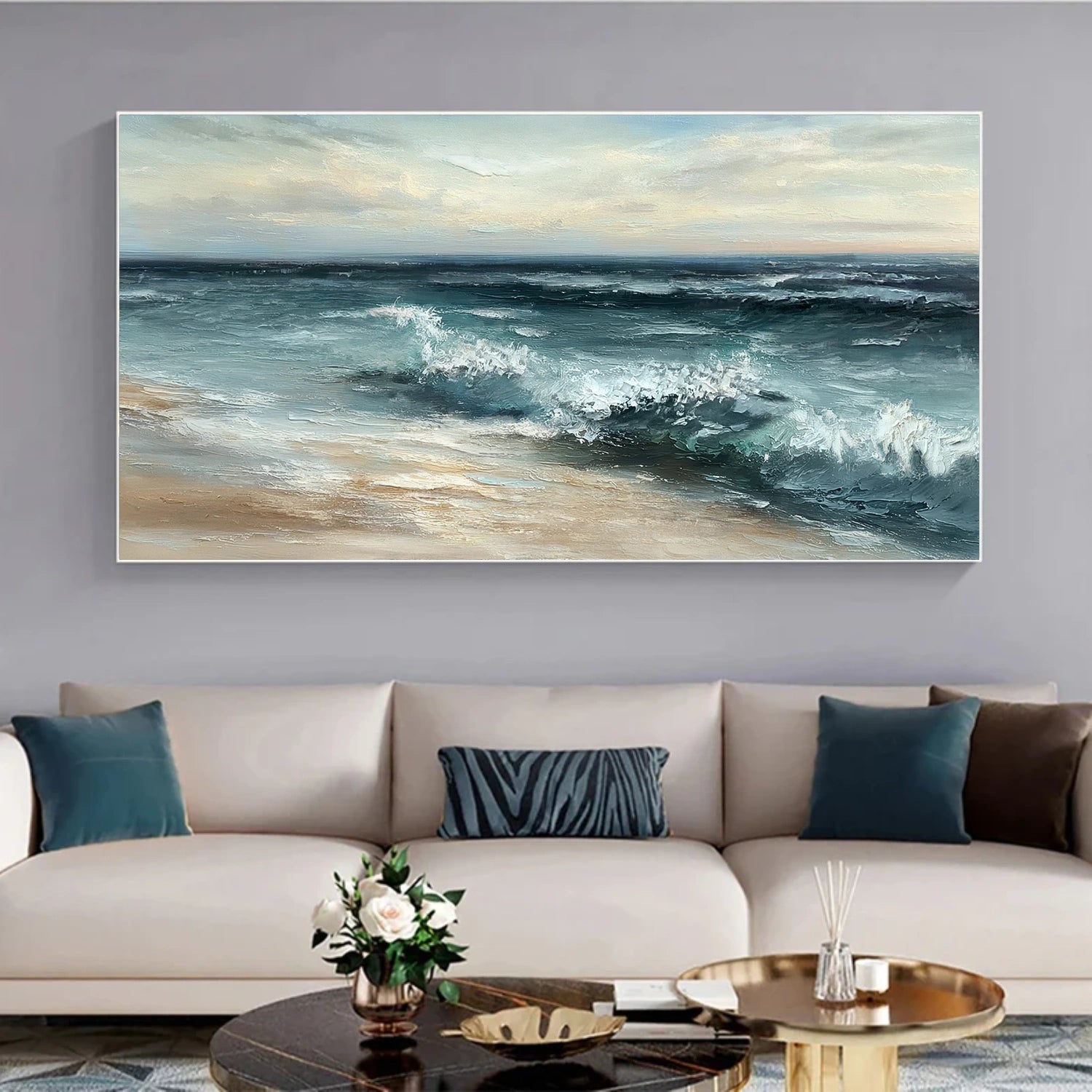 Sky And Ocean Abstract Wall Art #SO323