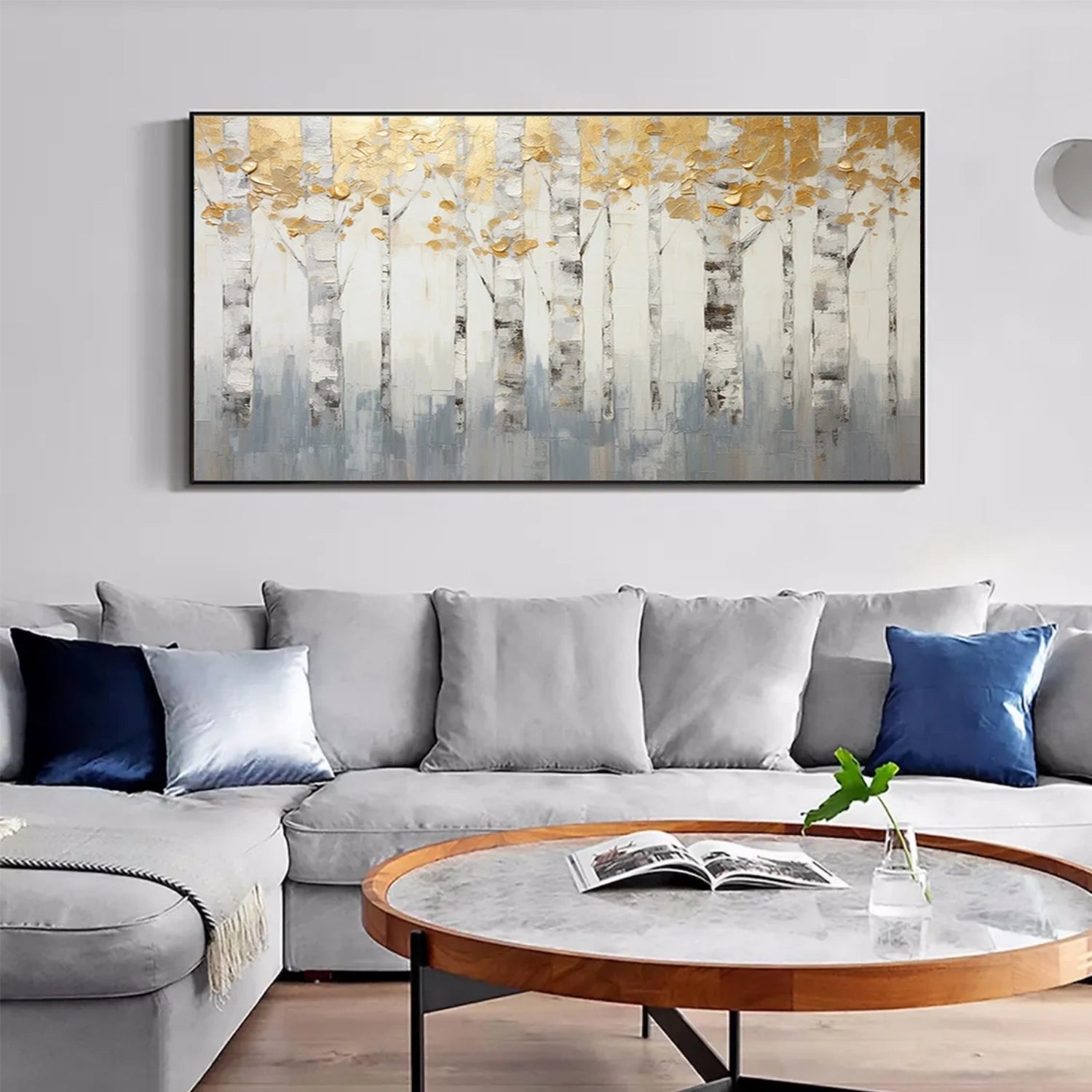 Tree And Flower Abstract Textured  Wall Art #TF126