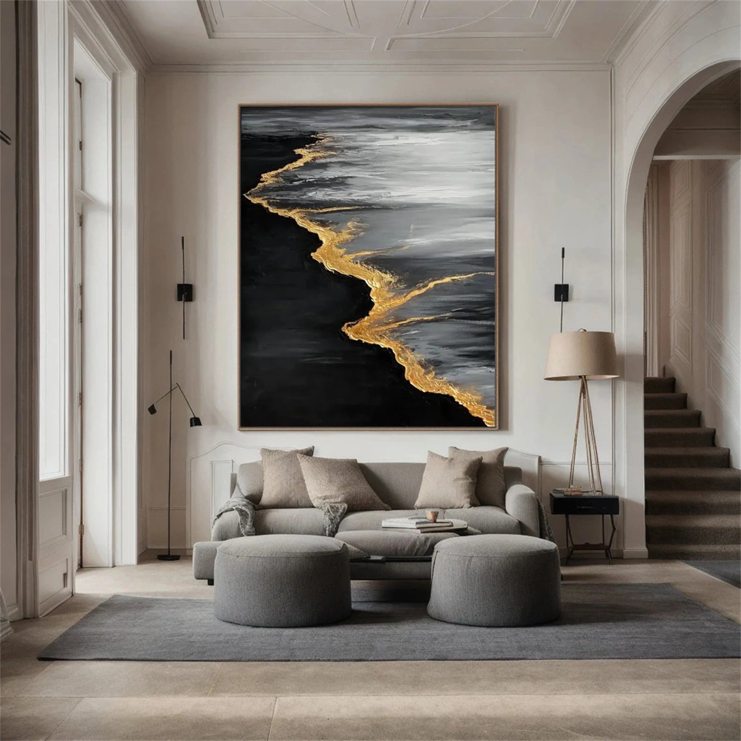 Sky And Ocean Abstract Textured Wall Art #SO262