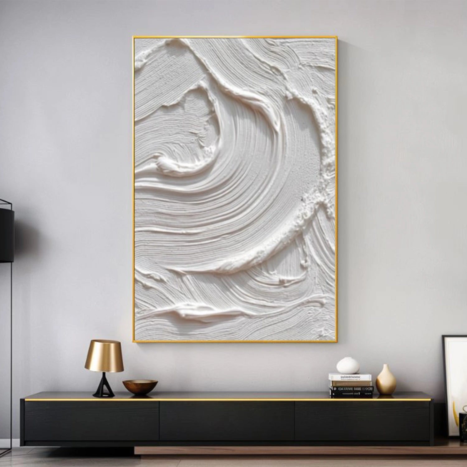 White Textured Minimalist Wall Art #WT250