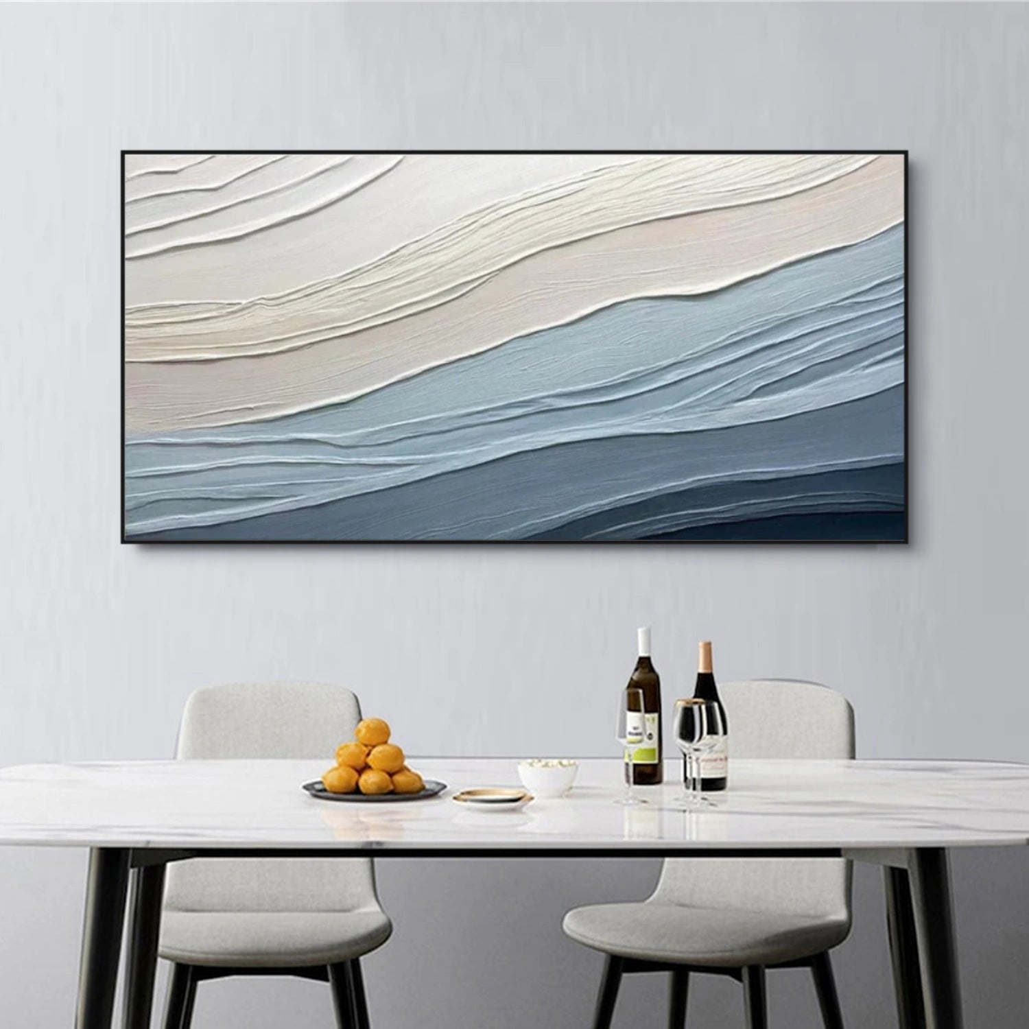 Blue Textured Minimalist Wall Art #WT216