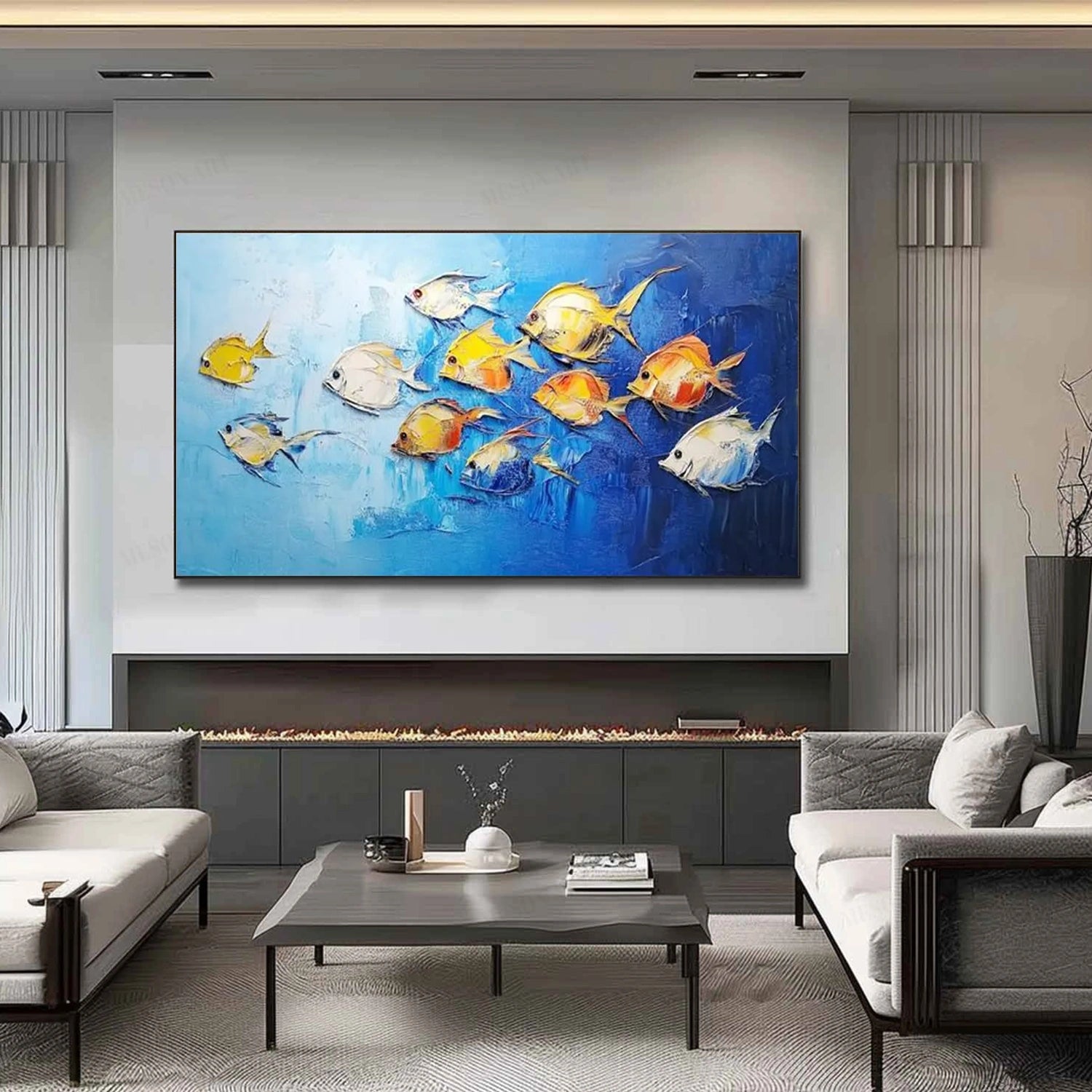 Abstract Animal Art Fish Textured Wall Art #AT021