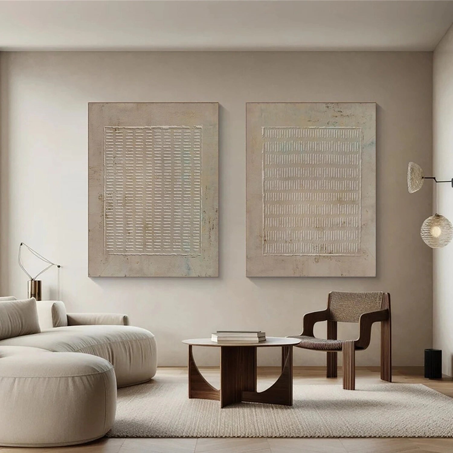 Wabi Sabi Abstract Textured Canvas Art Set of 2 #WA196