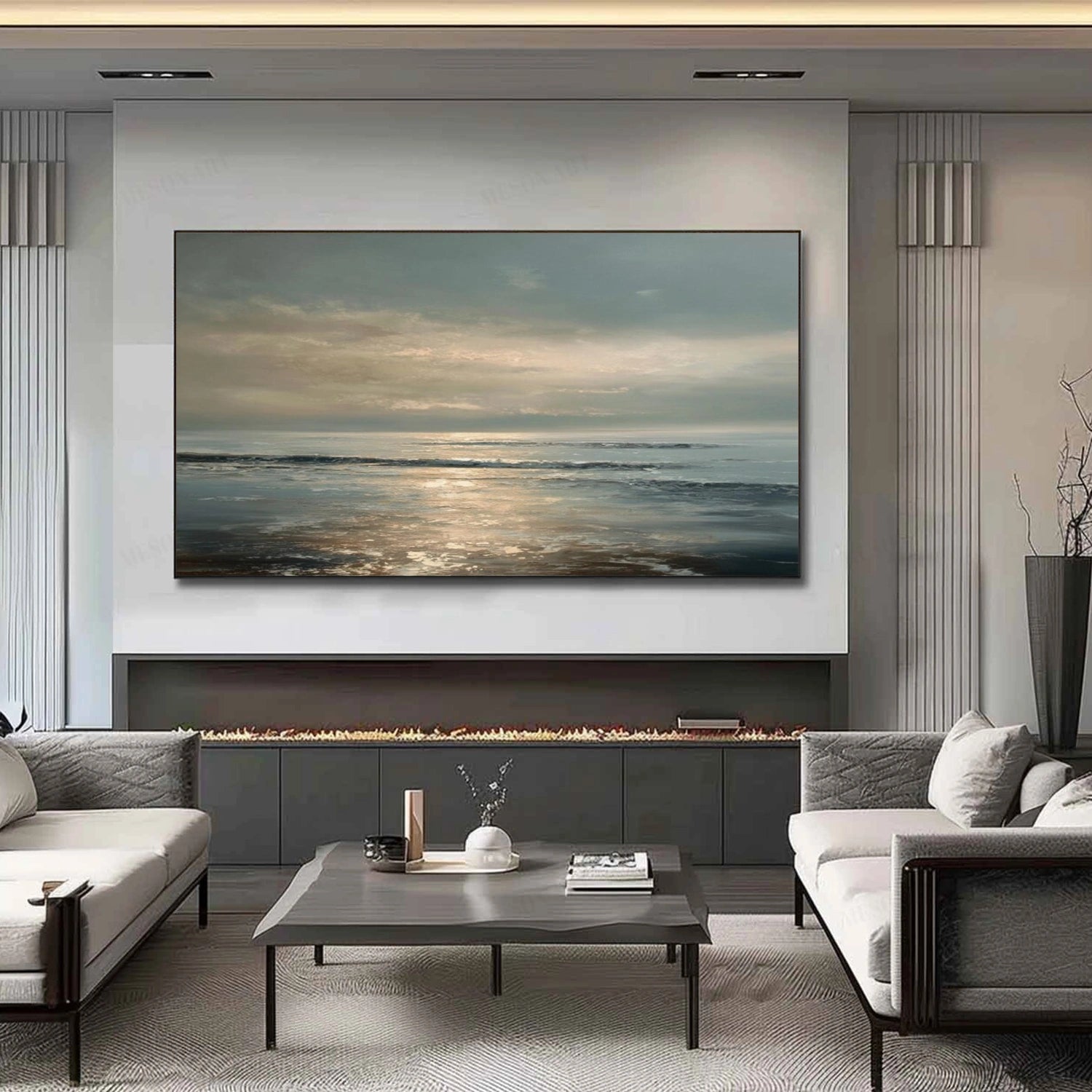 Sky And Ocean Abstract Wall Art #SO344