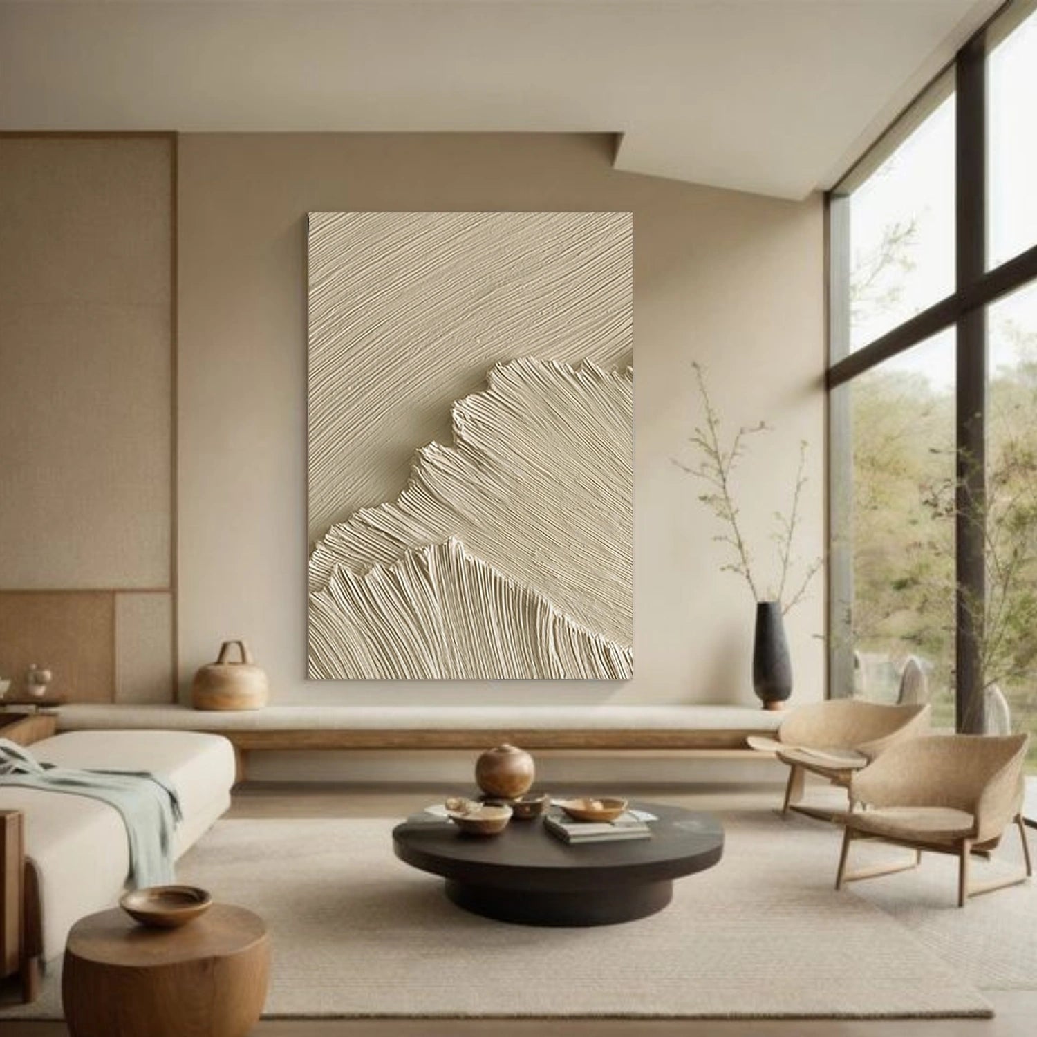Beige Textured Minimalist Wall Art #WT245