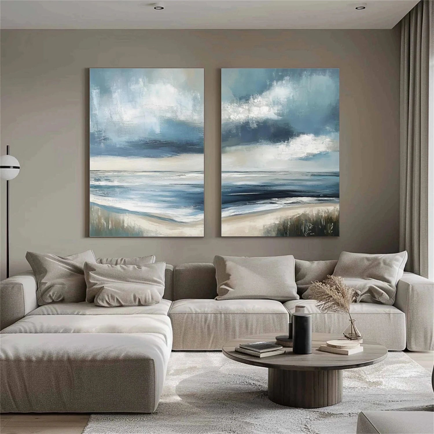 Sky And Ocean Abstract Wall Art Set of 2 #SO251
