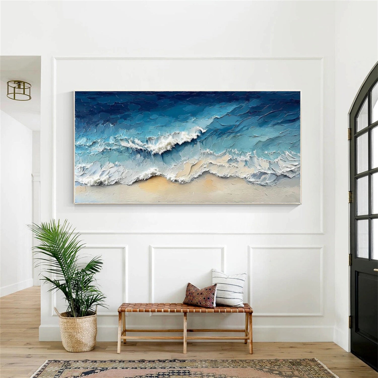 Sky And Ocean Abstract Textured Wall Art #SO376