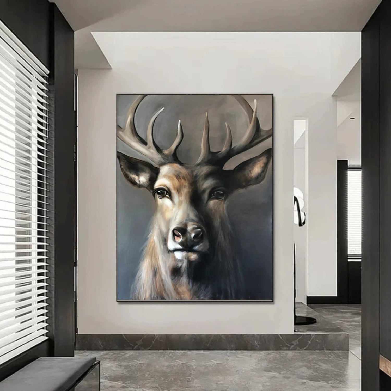 Abstract Animal Art Red Deer Wall Art #AT052